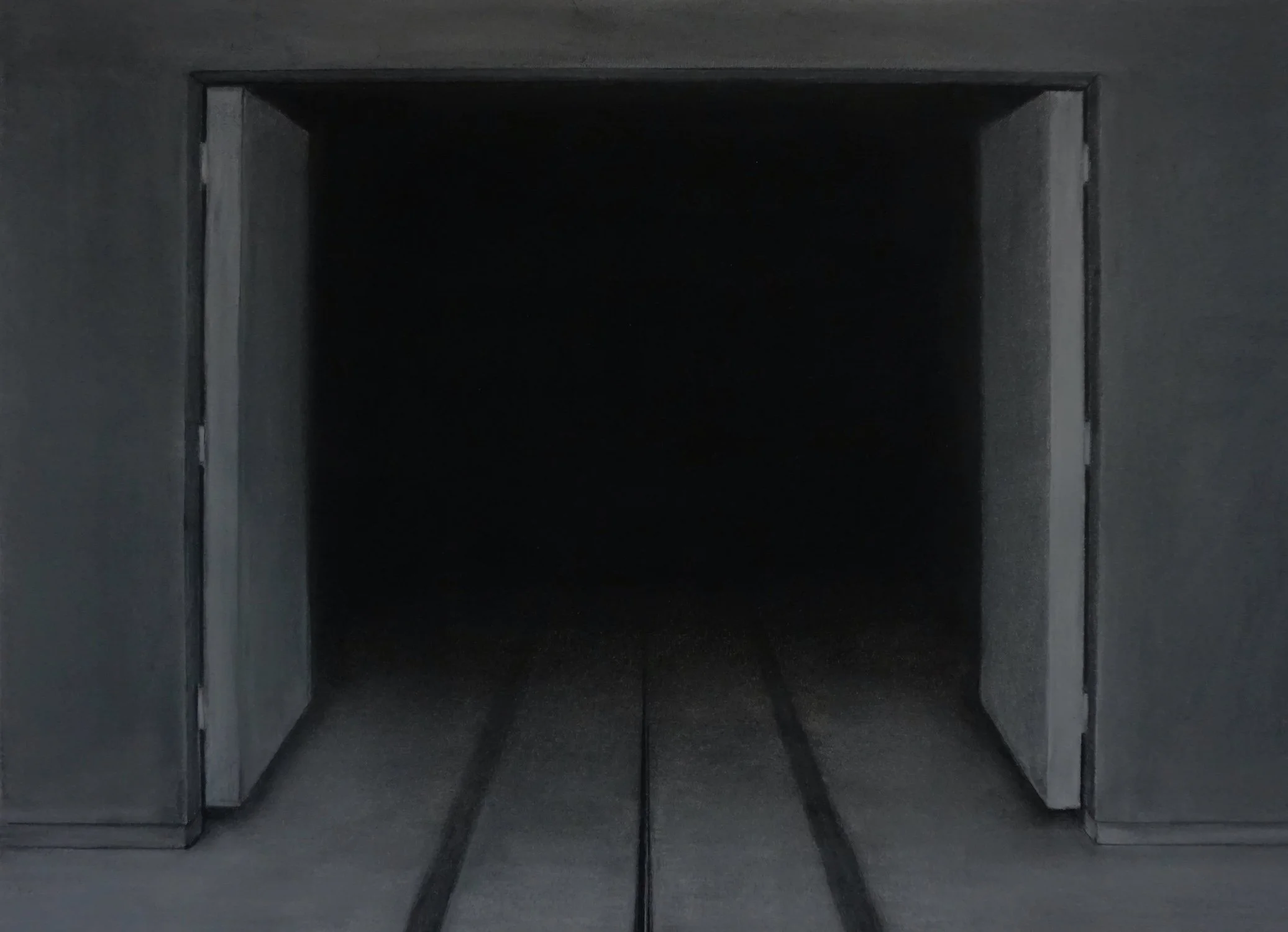 Unnameable (Study), charcoal and pastel on paper, 13" x 18", 2022