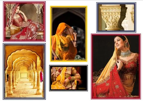 Images of Indian women with their traditional indian dress