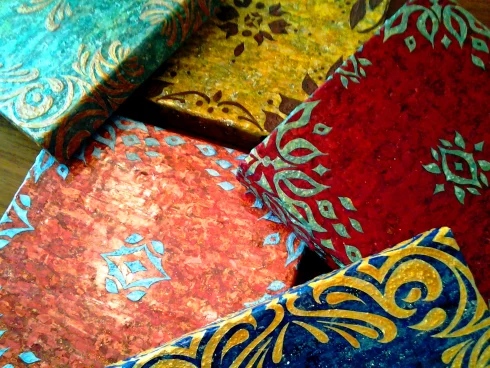 Pieces of artworks with different colors
