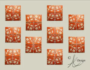 A photo of four pieces artwork in different combinations
