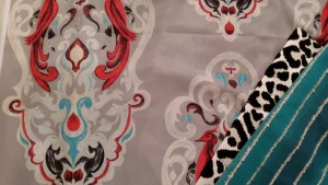 A fabric with printed bird design
