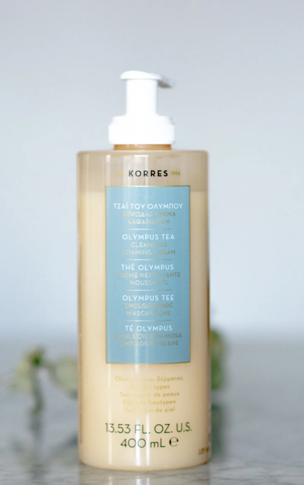 korres olympus tea foaming cream cleanser