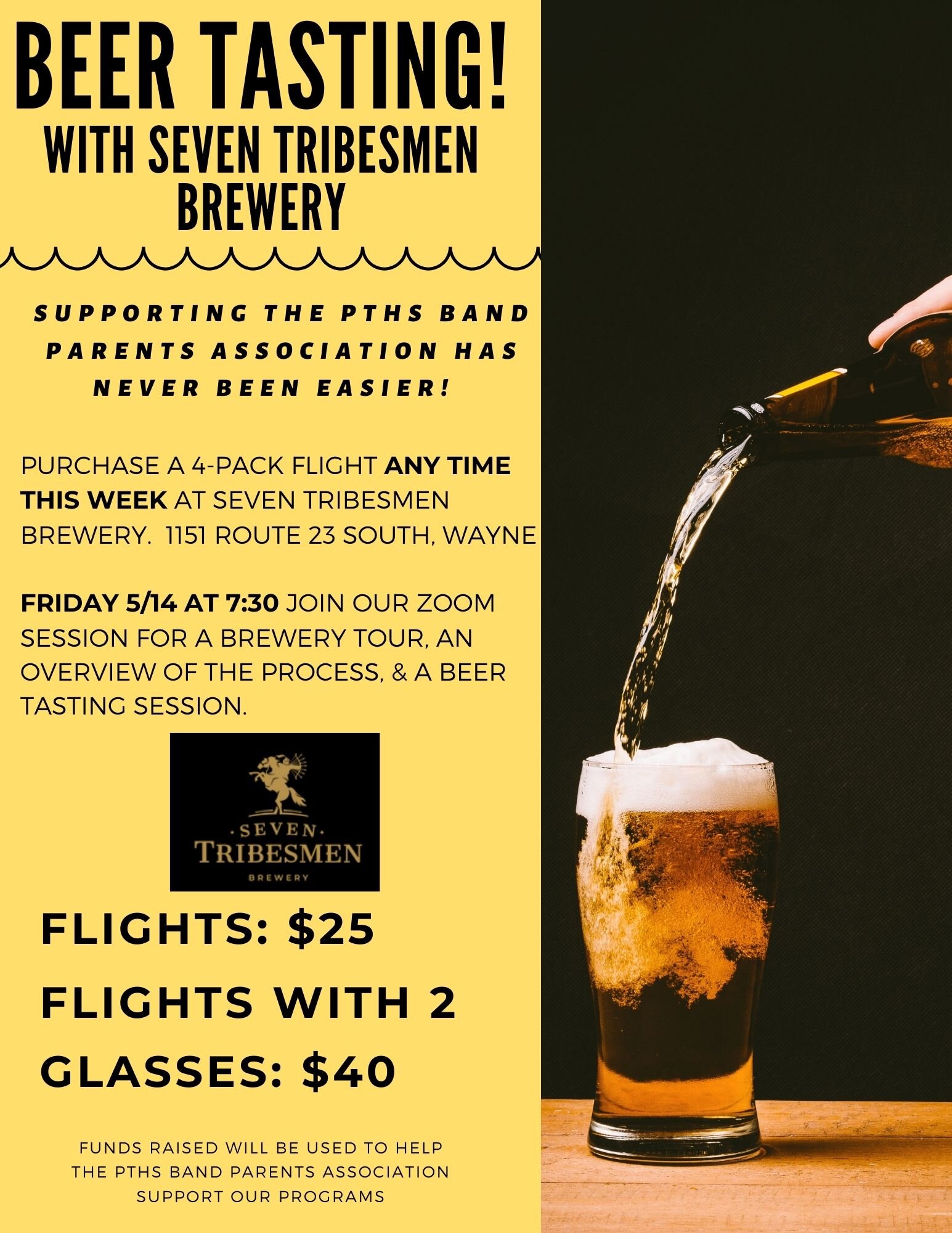Beer Tasting Fundraiser With Seven Tribesmen Brewery In Wayne Pths Band Parents Association