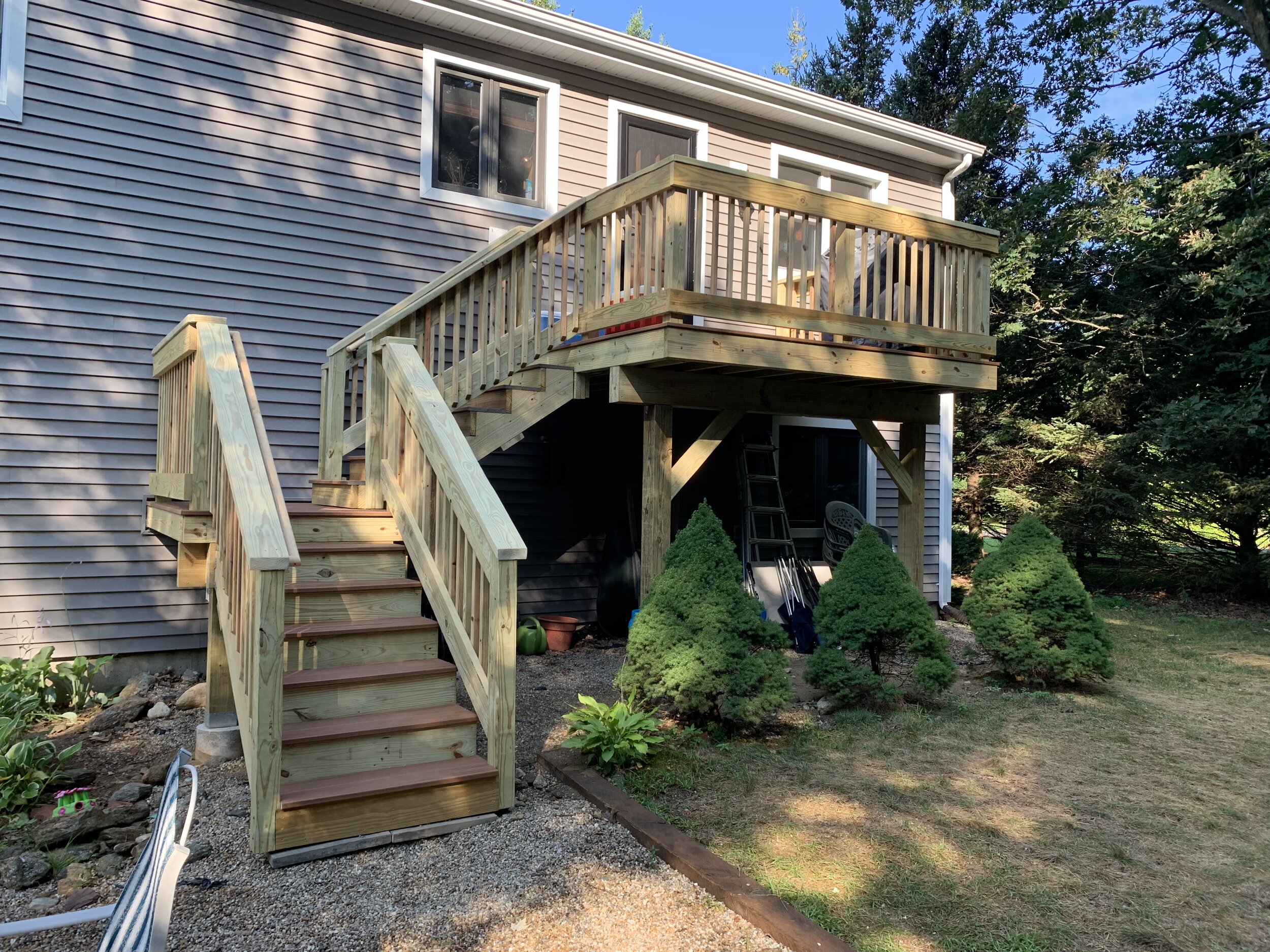 Two story tiered composite trex deck.JPG