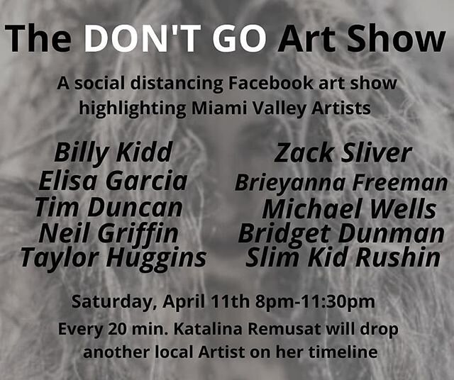 Come support local artists for free in the comfort of your home. What could be better?
Be sure to follow Katalina Remusat on Facebook to take part in this cool event.
#artshow #localart #artists #quarantine #supportlocalartists