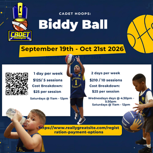Biddy Ball - Ages 5 -8 years olds September 19th - October 21st 2026