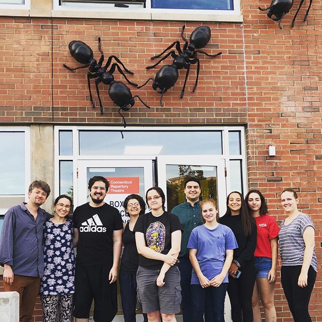 Team Colony! The cast, crew, and creative team take a moment between tech rehearsals to pose with the ants 🐜 #thecolonyshow #thecolony #artscience #performance #ants #worldpremiere