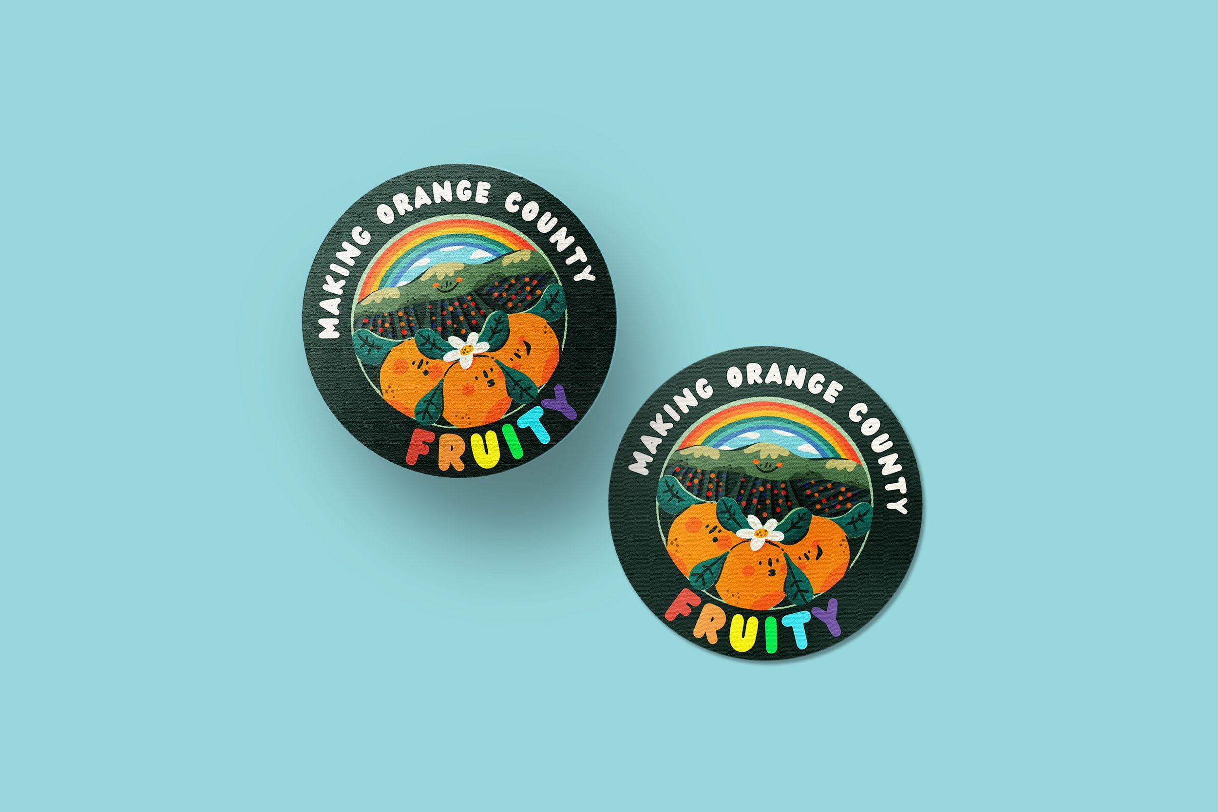 "Making Orange County Fruity" Stickers