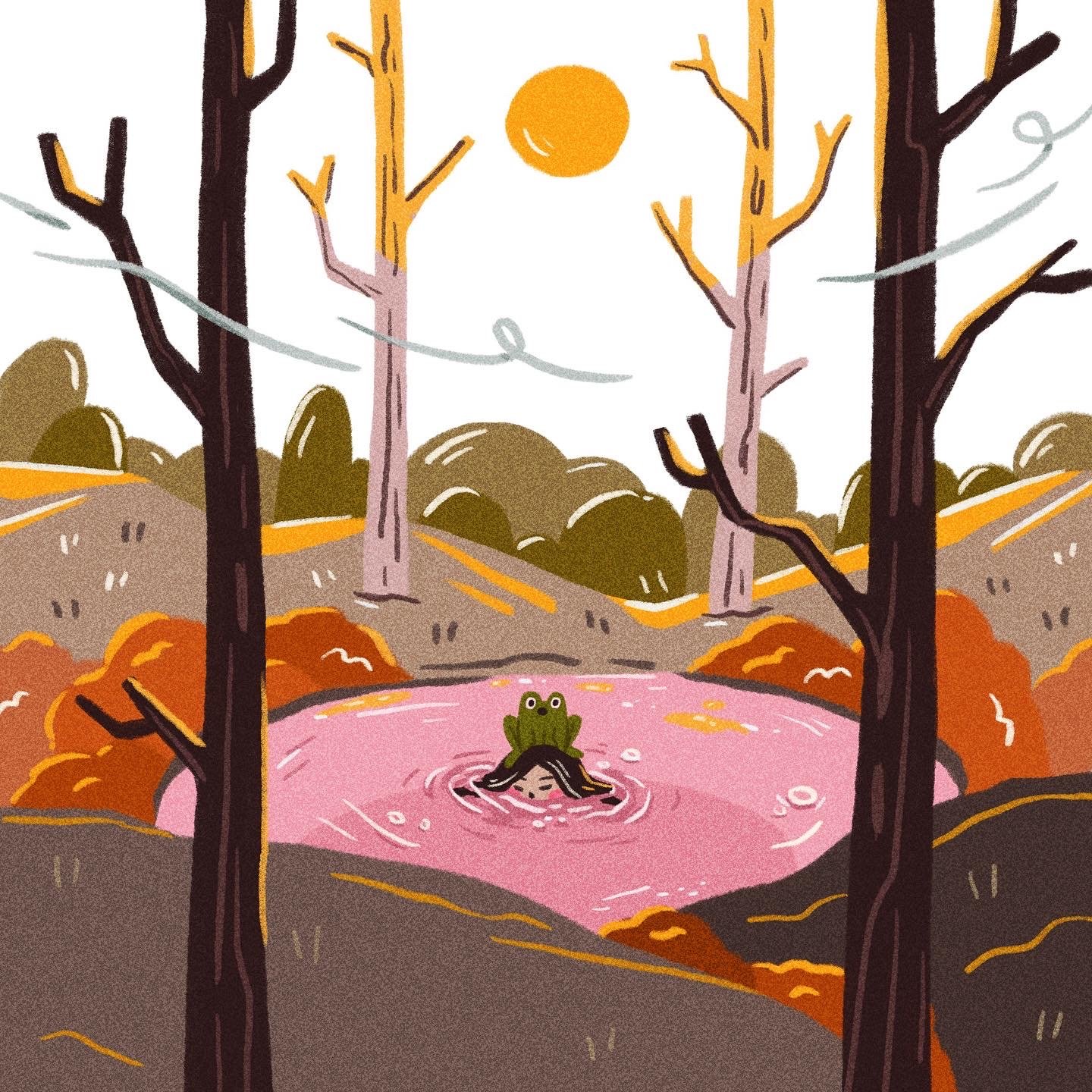 Illustration for Peachtober '23 prompt "Pond"