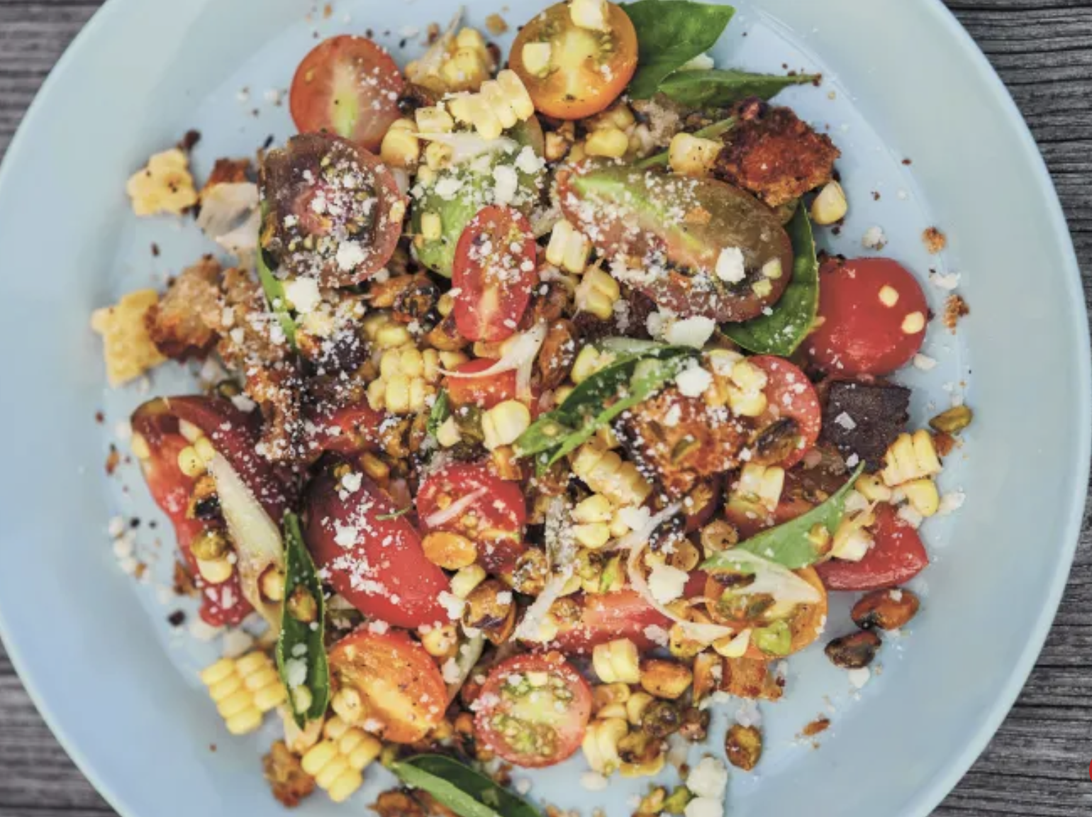 Tomato Corn Salad with Torn Bread