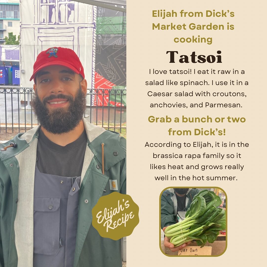 Looking to try something different with your meal plans this week? We asked Elijah from @dicksmarketgardens what veggies he&rsquo;s been using lately and he immediately reached for the tatsoi. 

Not only has Elijah been with Dick&rsquo;s for the past