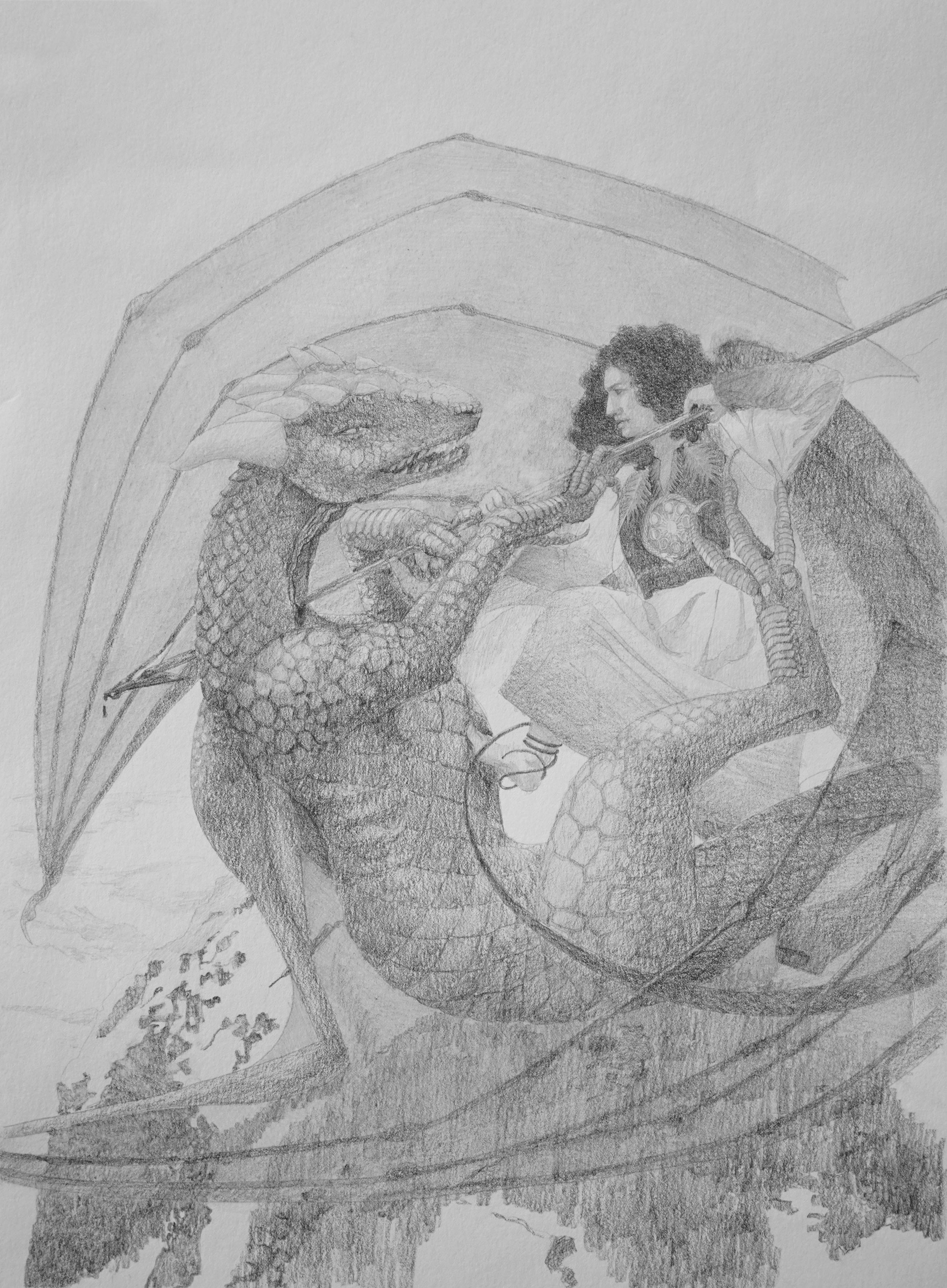 Slaying the Dragon, Pencil, 2025
