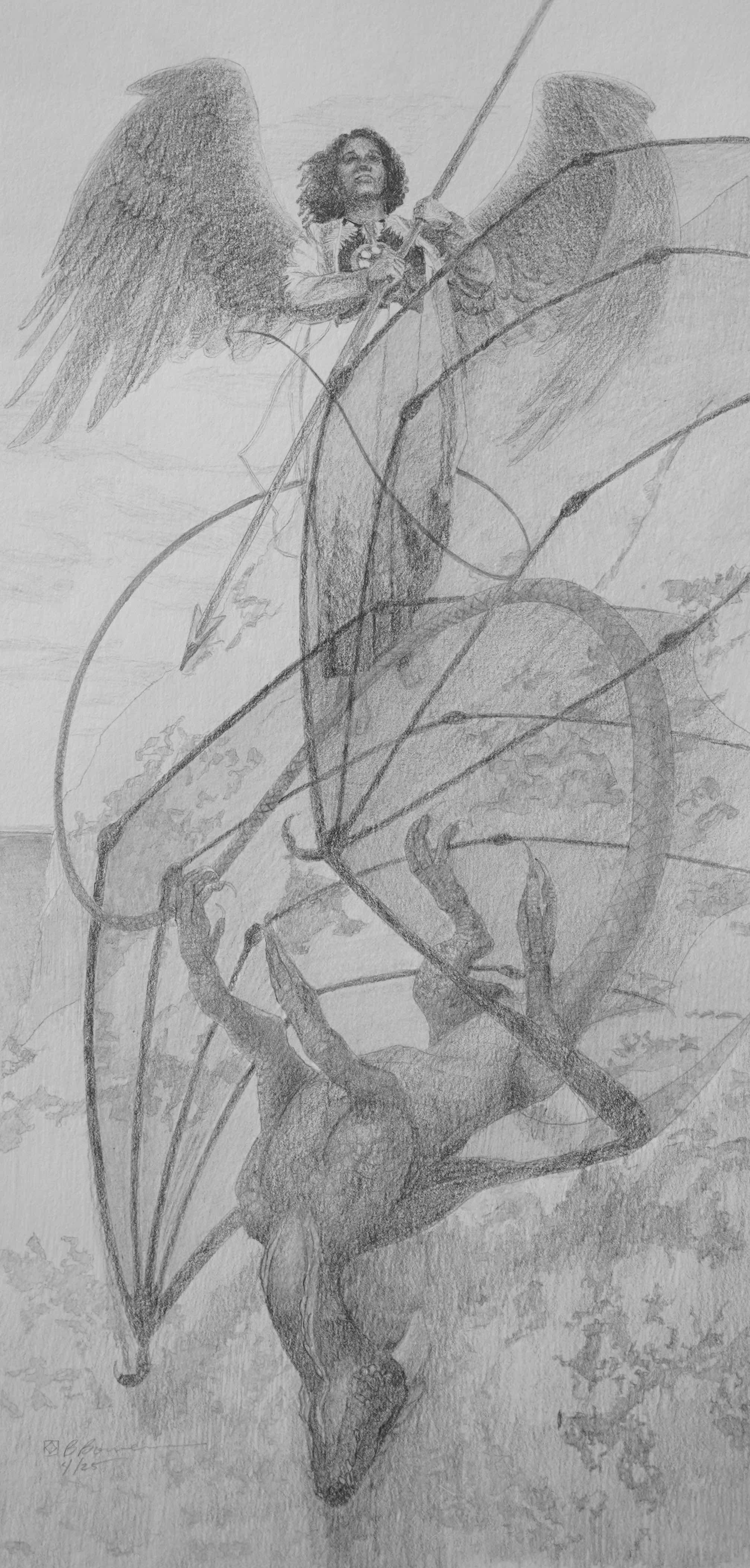 Victory Over Evil, Pencil, 2025