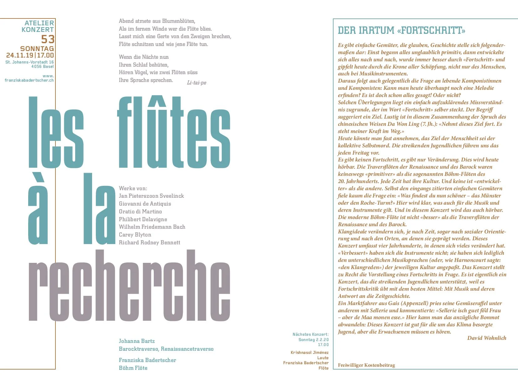 LES FLûTES À LA RECHERCHE 
