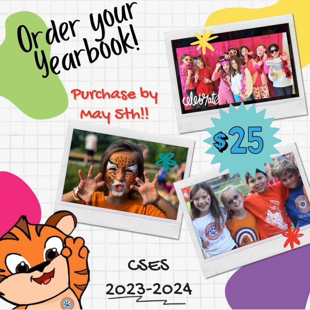 YEARBOOKS - Order before May 5th!

Relive the joy, cherish the friendships! Yearbook orders are OPEN! Get your copy before May 5th for $25. Because the best stories are the ones we create together. 

Order now and treasure these moments forever! 

CL