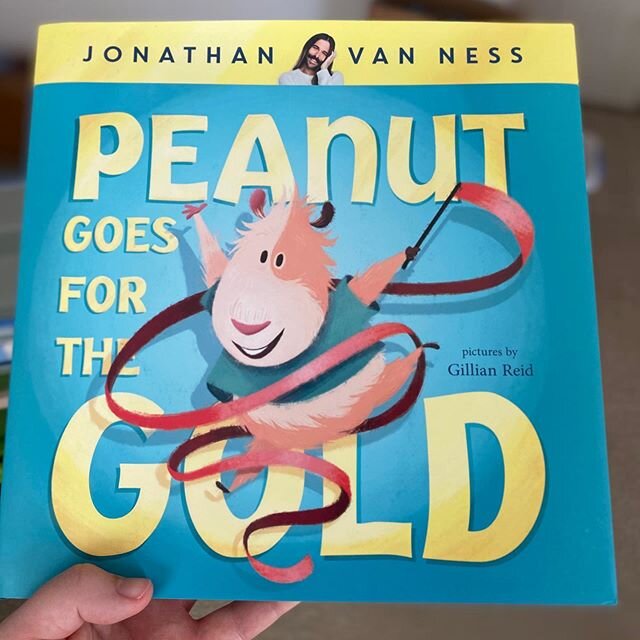 So excited to receive a copy of Peanut Goes for the Gold by Jonathan Van Ness and illustrated by Gillian Reid from @harperkids . This epic book is about a non-binary guinea pig who does everything with their own personal flair. They decide to create 