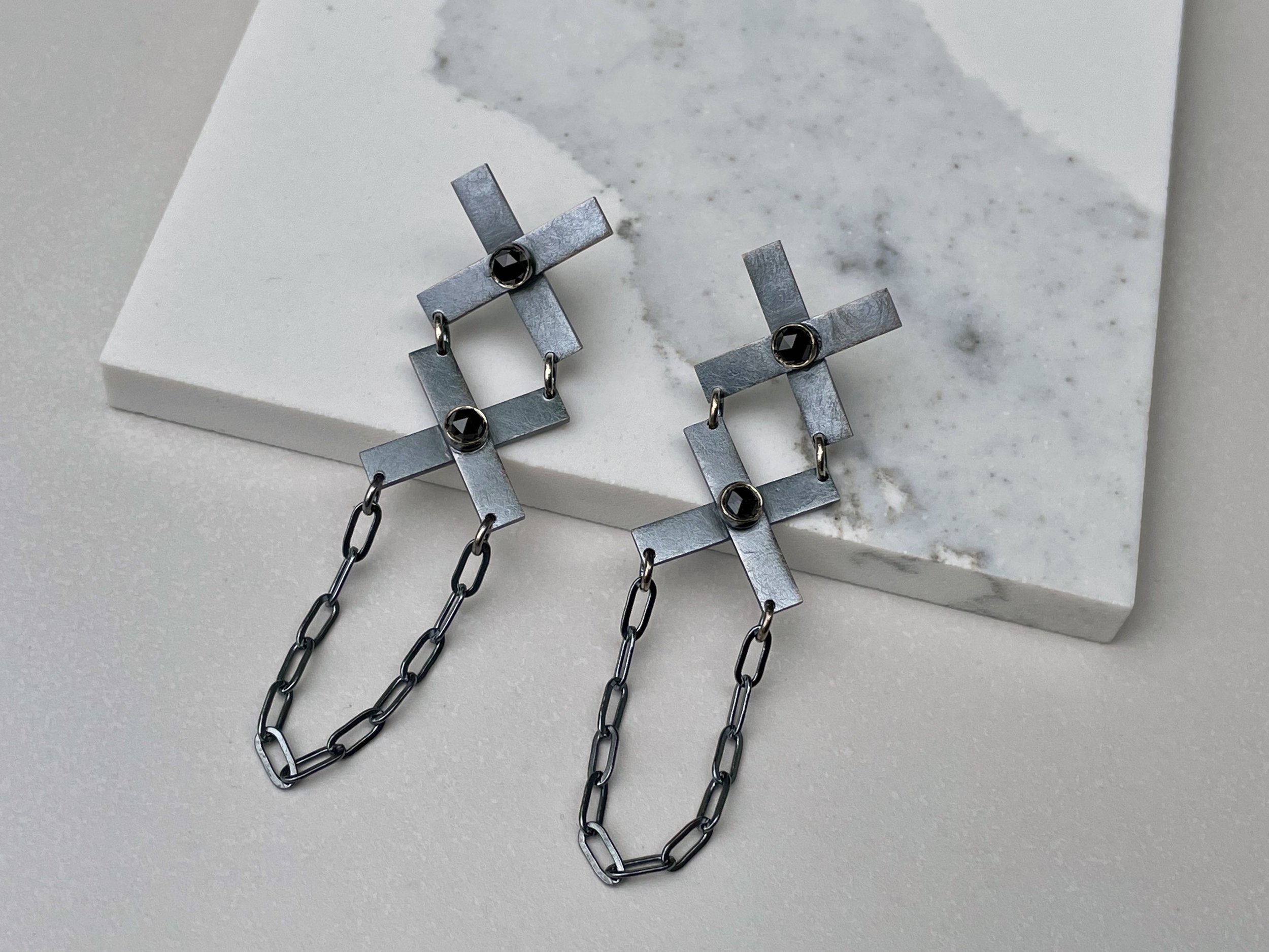 XX Black Spinel Earrings