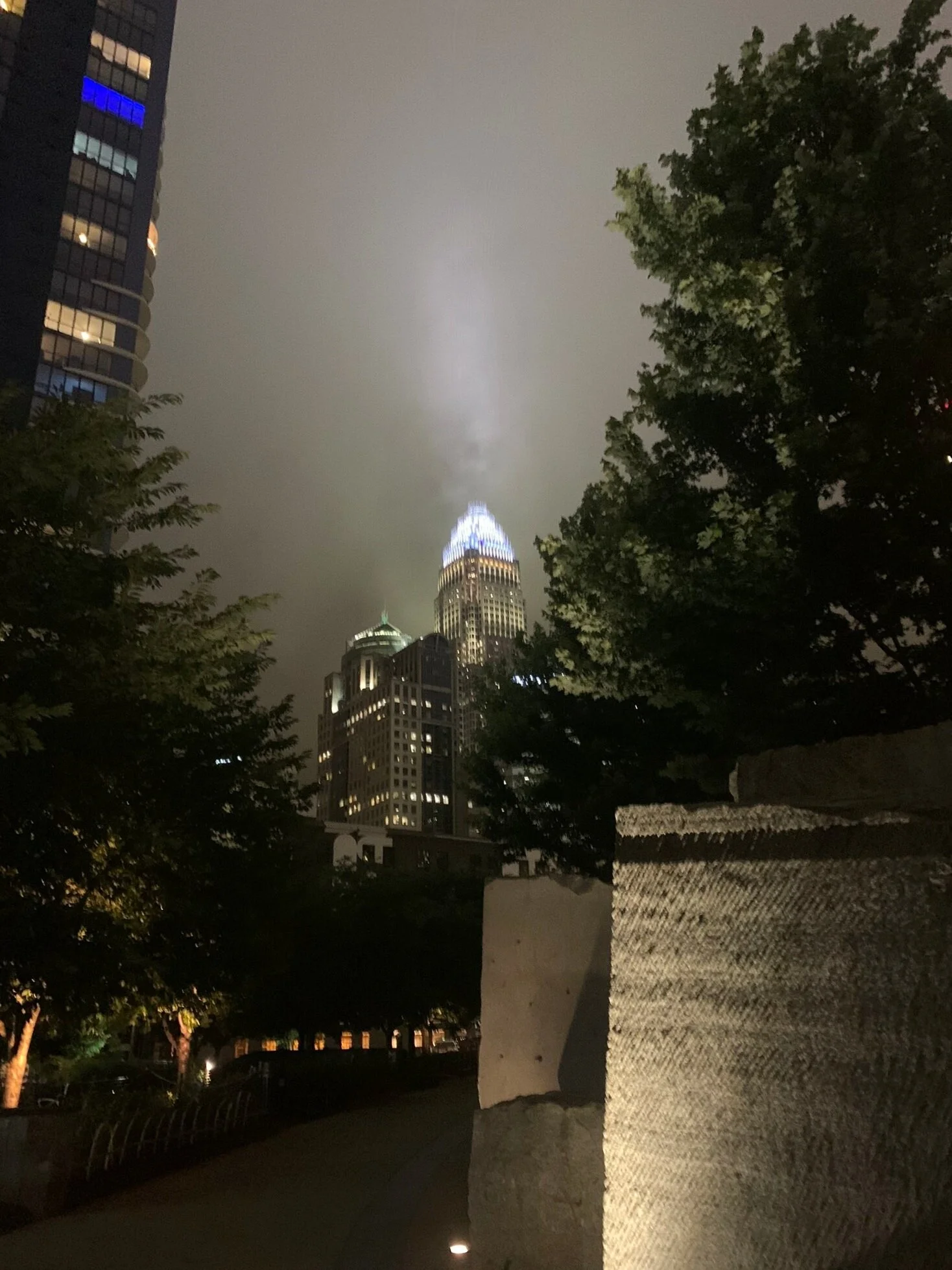 Romare Bearden Park at night.  The most memorable night of the trip.