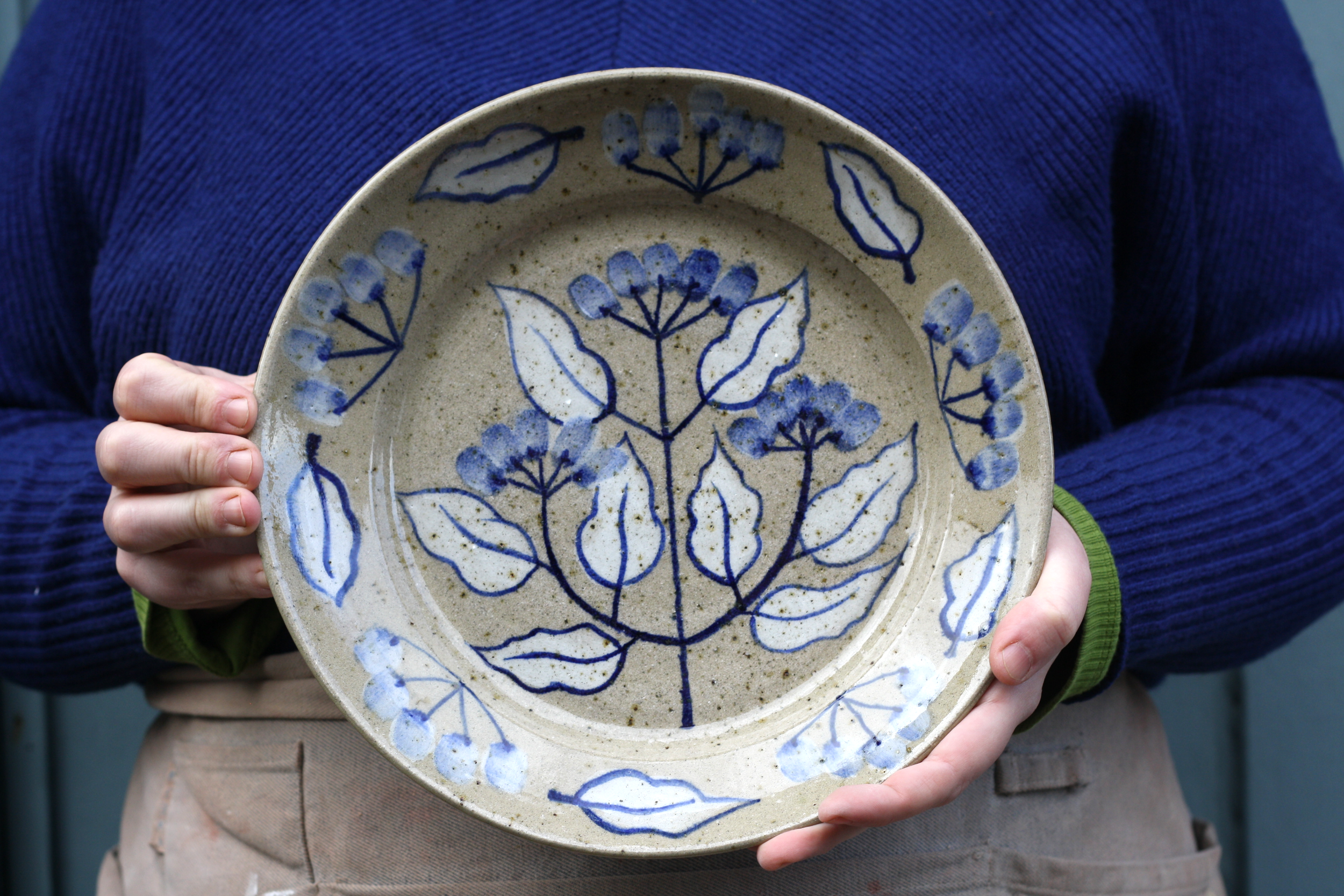 illustrated platter umbels, white underglaze and cobalt, landscape.png