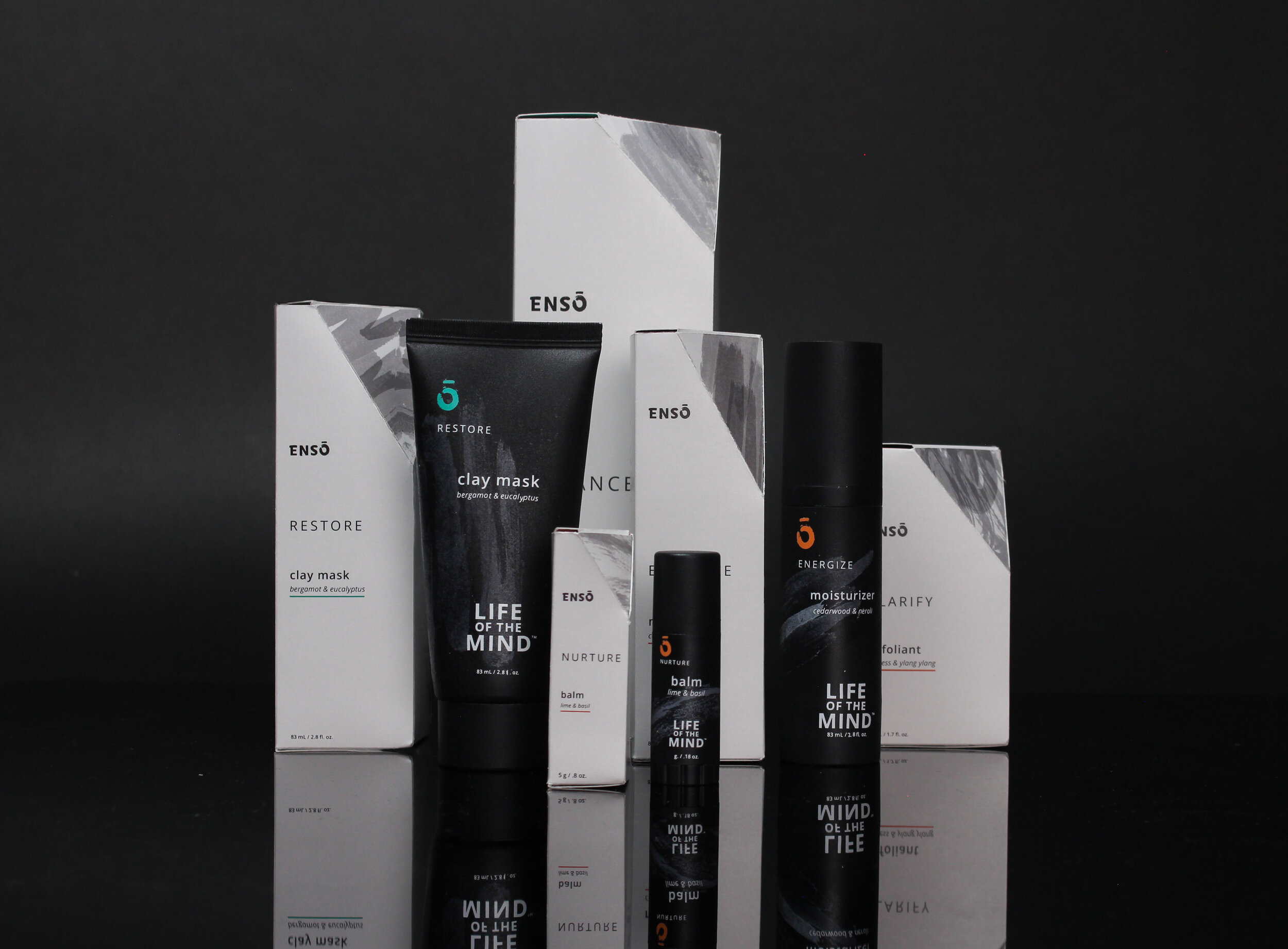 black and white skincare packaging