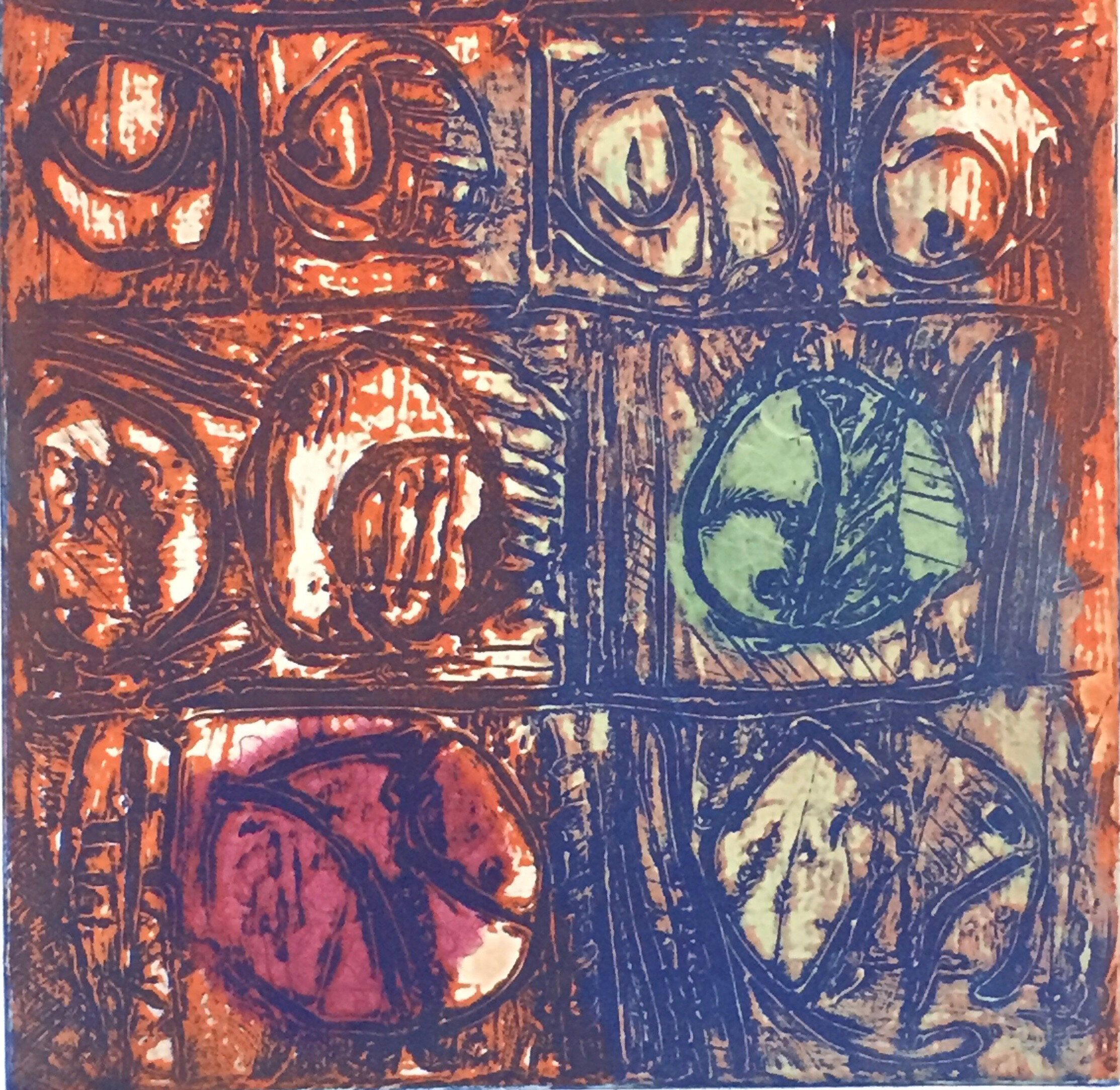   Solarplate Etching 1   10” x 10” x 1.5” -SOLD 