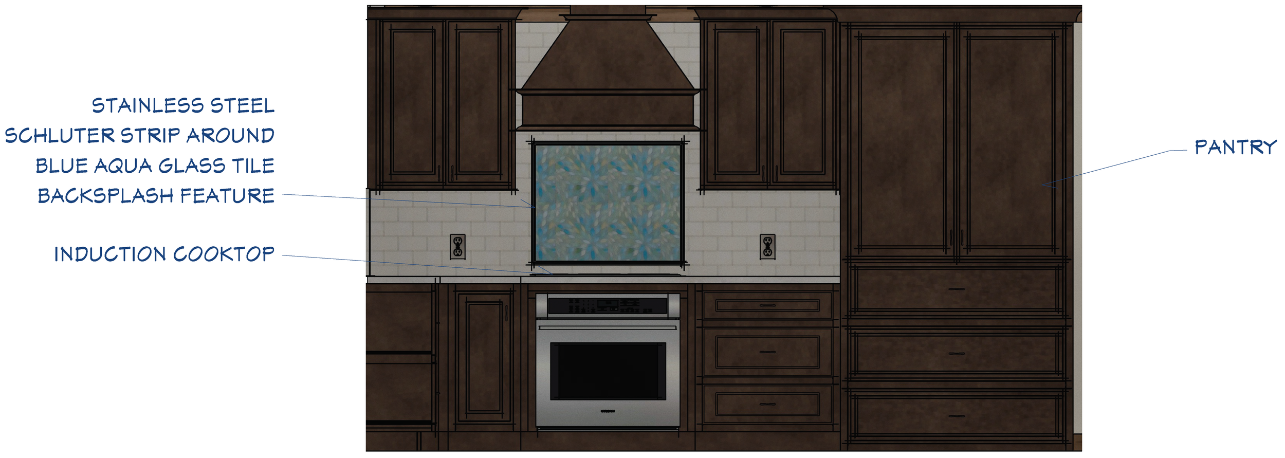 Kitchen: Elevation, rendered with Chief Architect