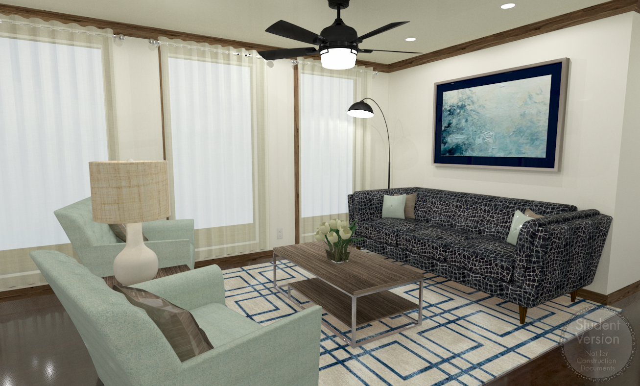 Living Area: 3D Perspective using Chief Architect