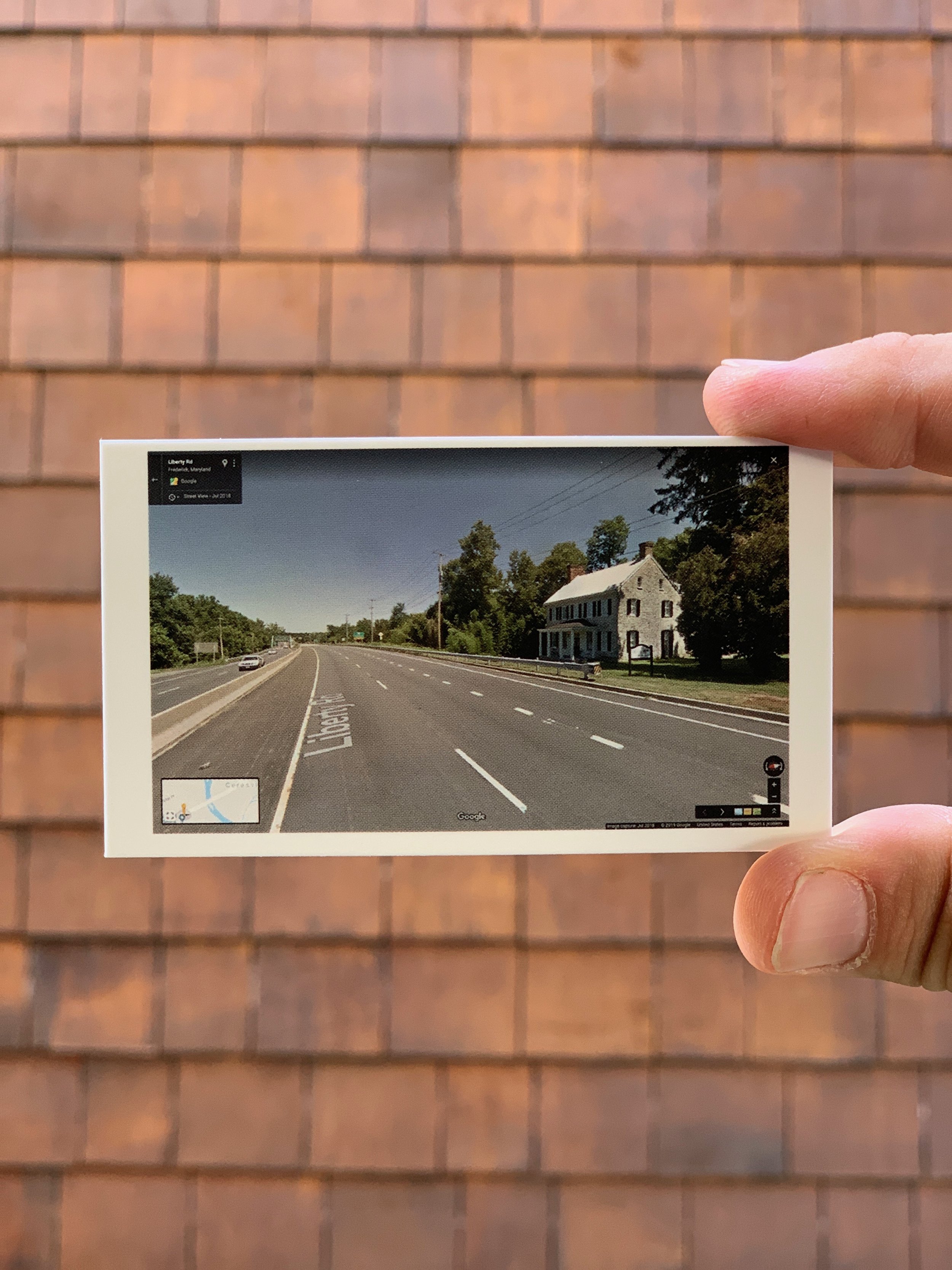  Business Card reverse with 50 different Google street views along Liberty Road 