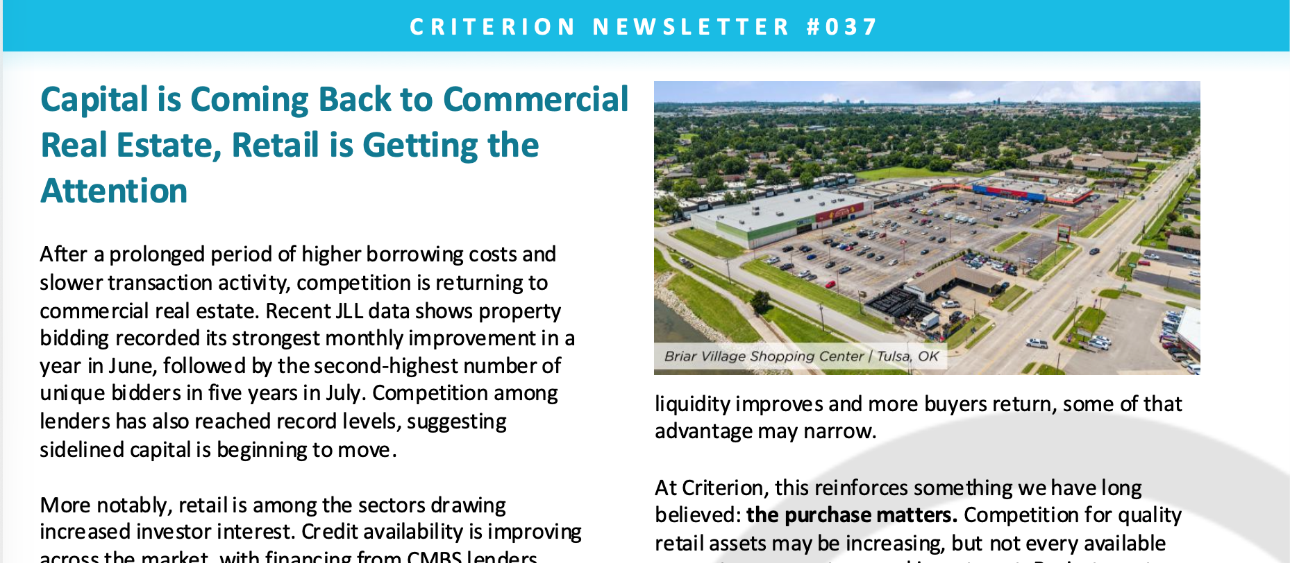 September 2026 Retail Real Estate Newsletter | Retail Resilience, Interest Rates, and Portfolio Updates