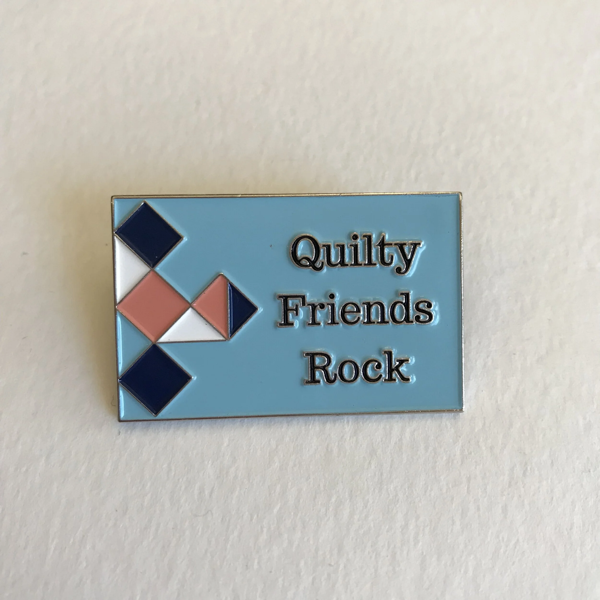Quilty Friends Rock enamel pin