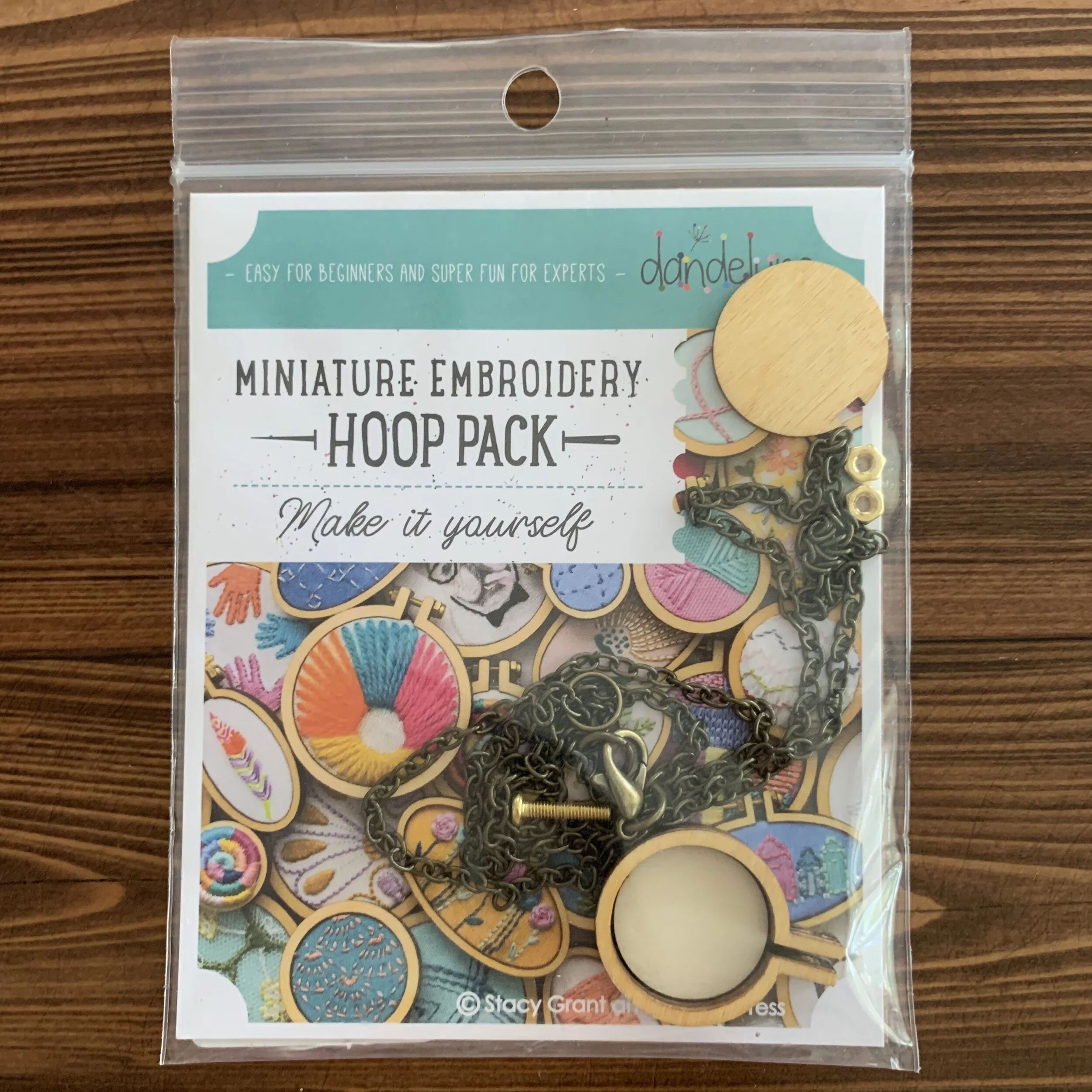 Miniature Embroidery Hoop Pack  - 1" round necklace
