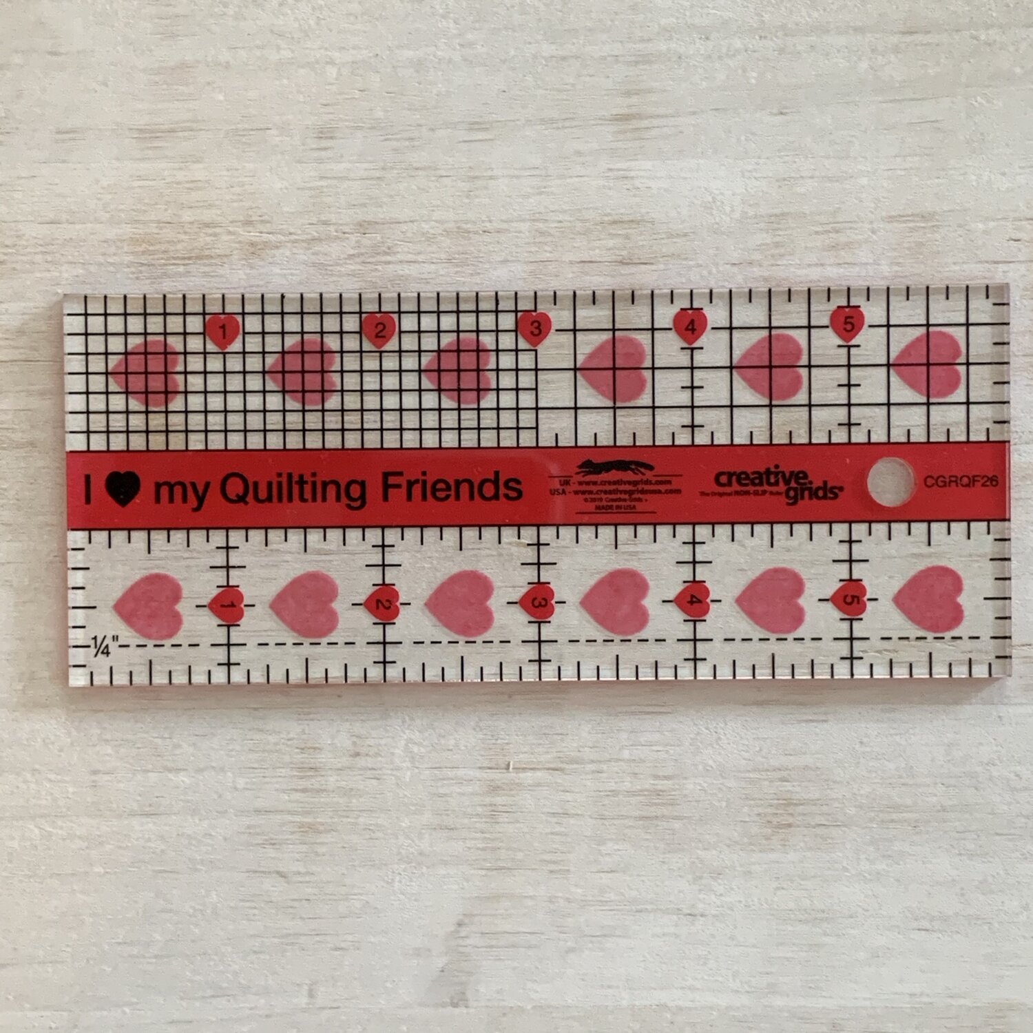 I Love My Quilt Friends mini quilt ruler — The Craft Table