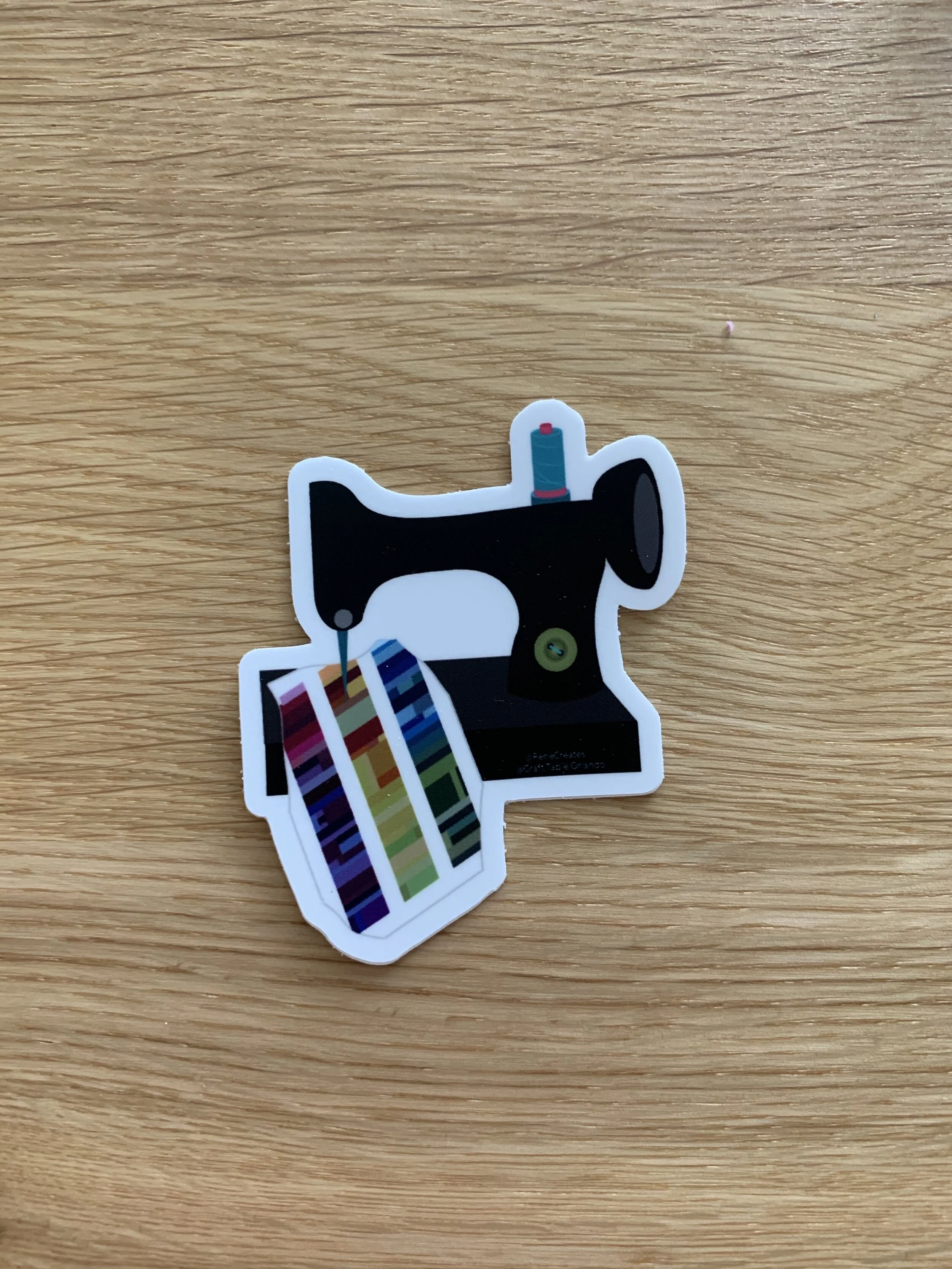 Featherweight sewing machine die cut sticker