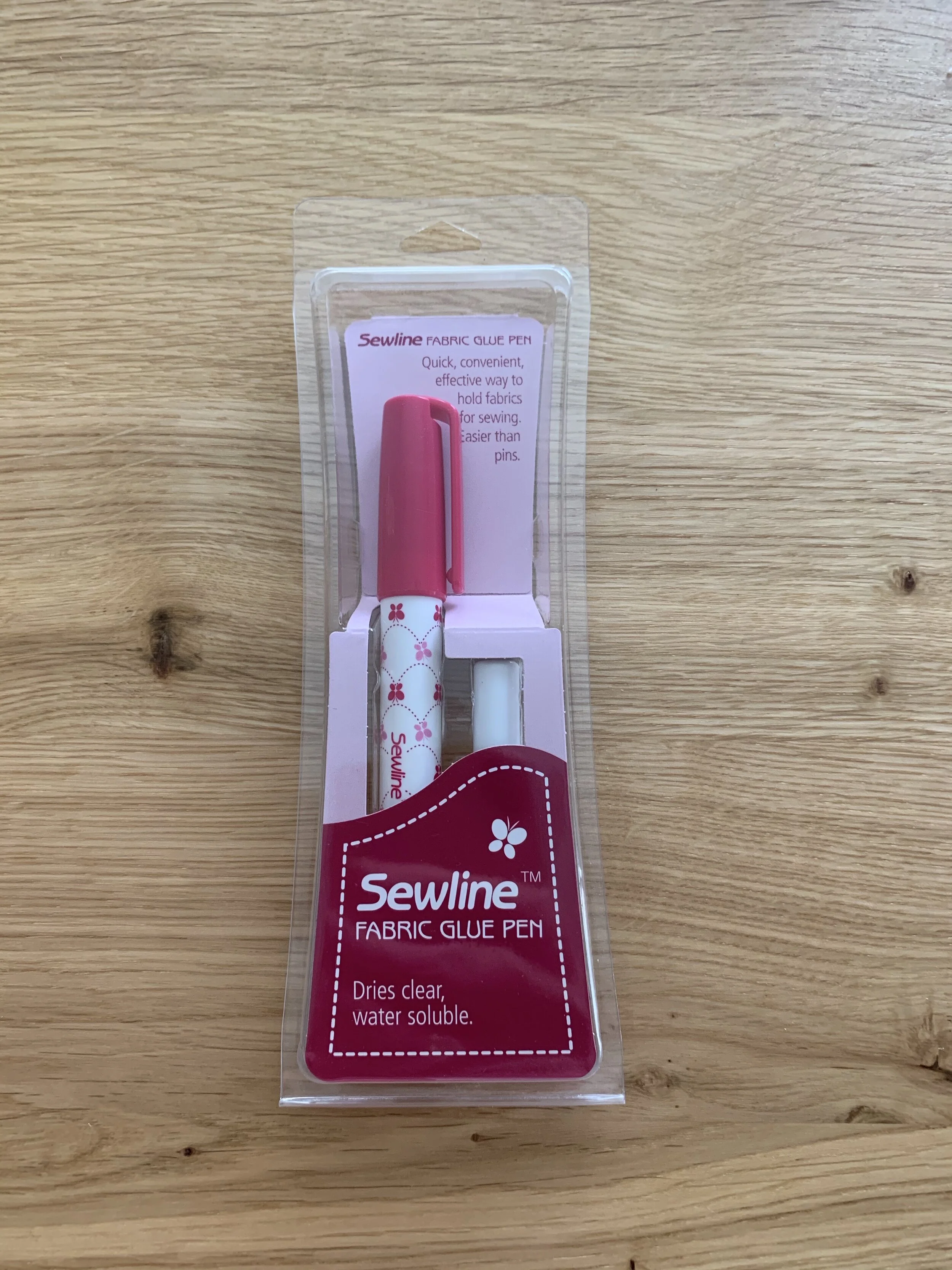 Sewline water soluble glue pen blue