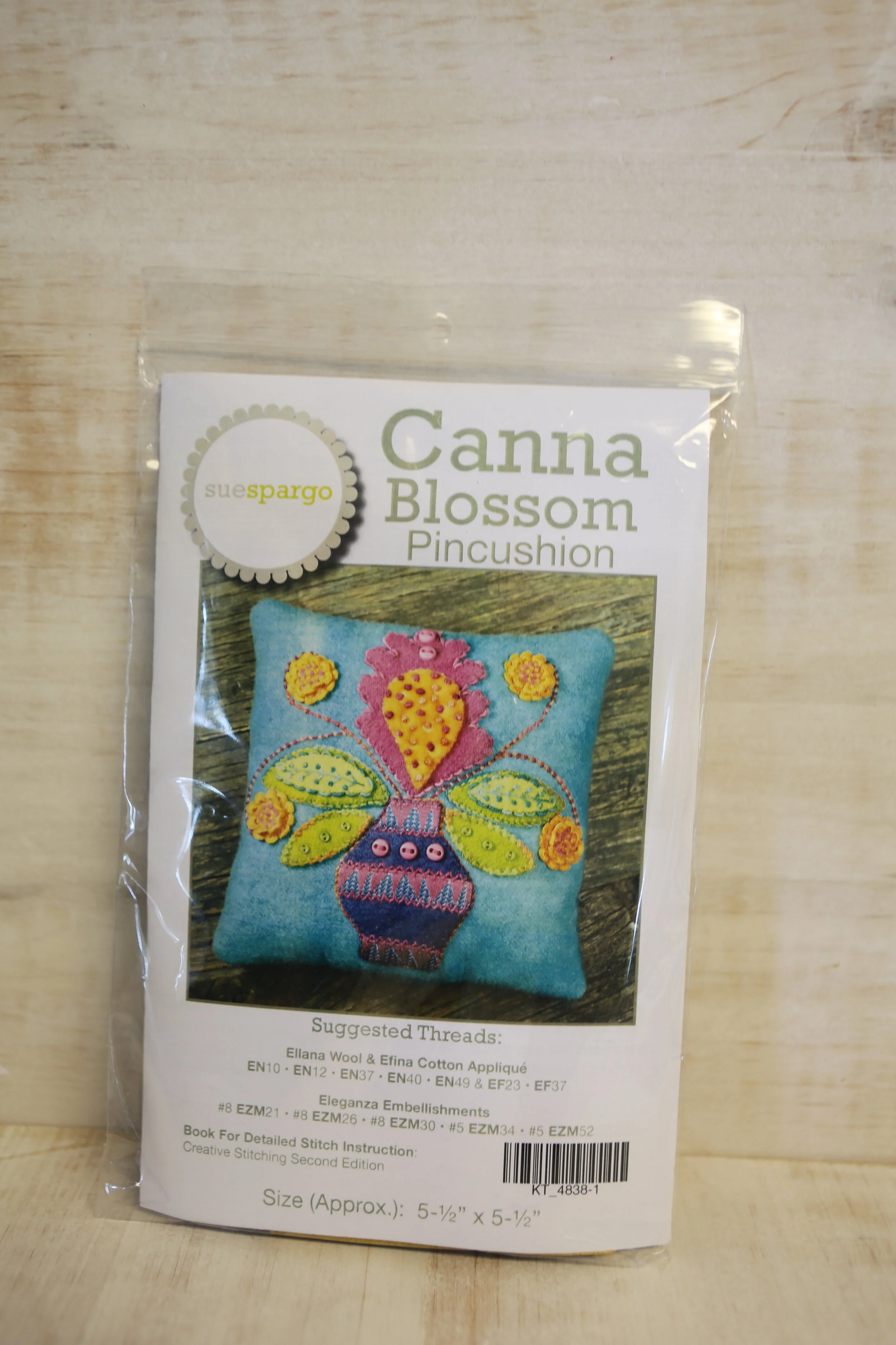 Canna Blossom Pincushion Kit by Sue Spargo