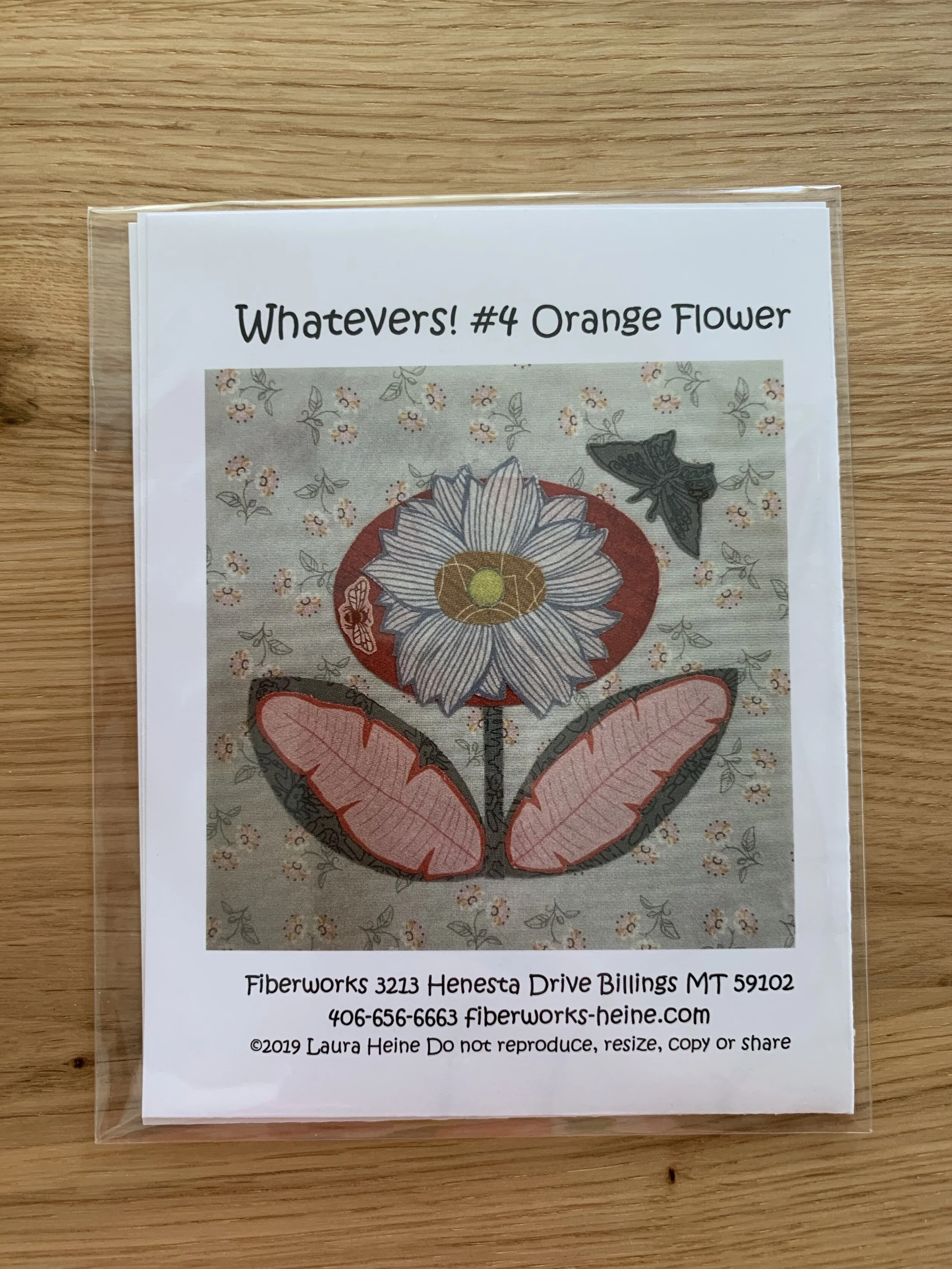 Whatevers! #4 Orange Flower 8 inch Block Collage Pattern