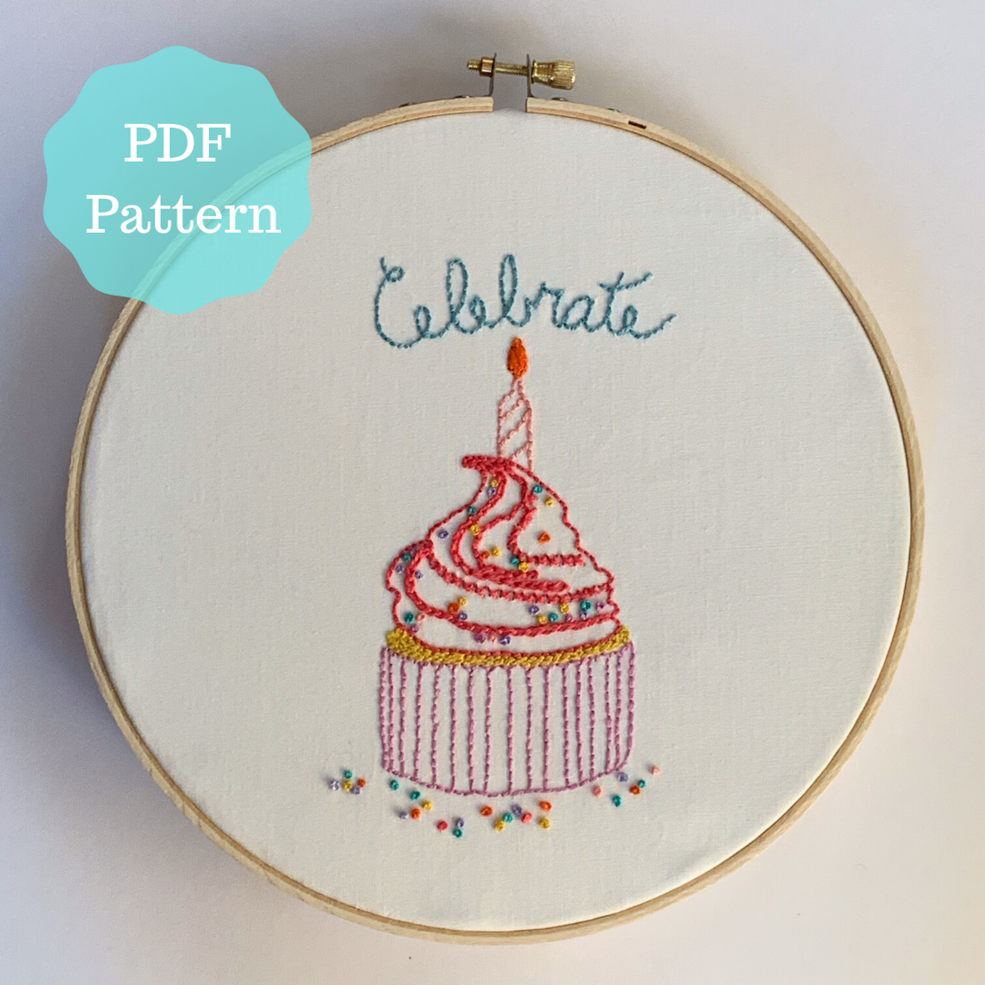Cupcake Celebration embroidery pattern