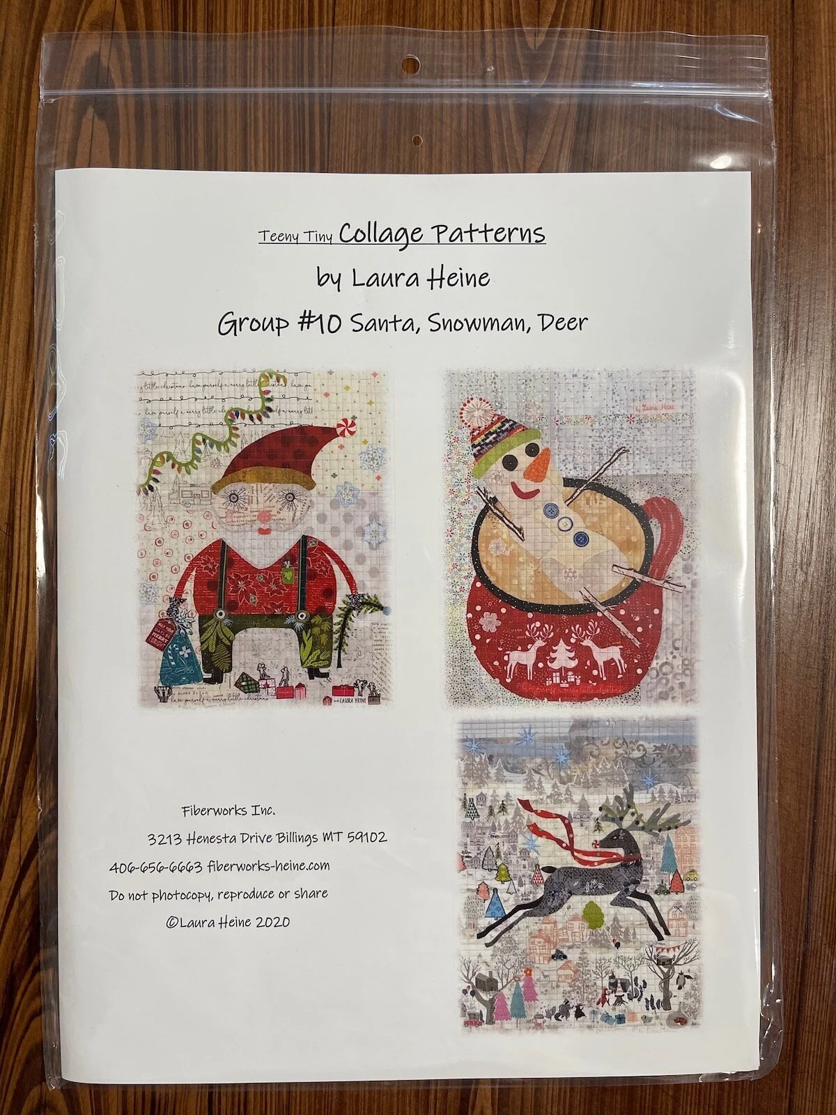 Group #10 Santa, Snowman, Deer - Teeny Tiny Collage Patterns