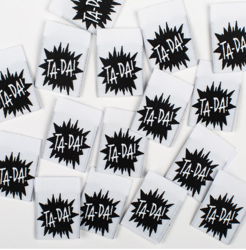 Kylie and the Machine woven labels - Ta-Da!