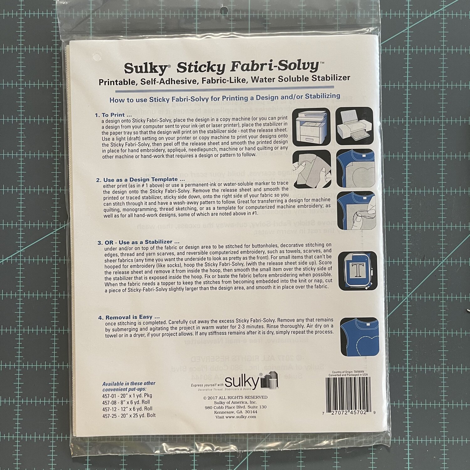 1 Sheet of Sulky Sticky Fabri Solvy Stabiliser