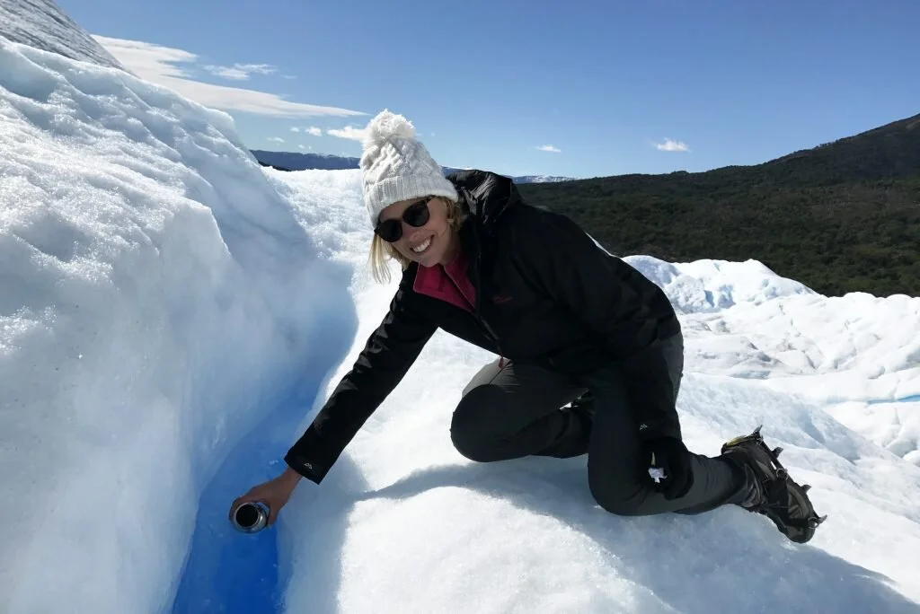 Can you tell how stoked I am to refill my water bottle from a glacier? © Sarah Reid