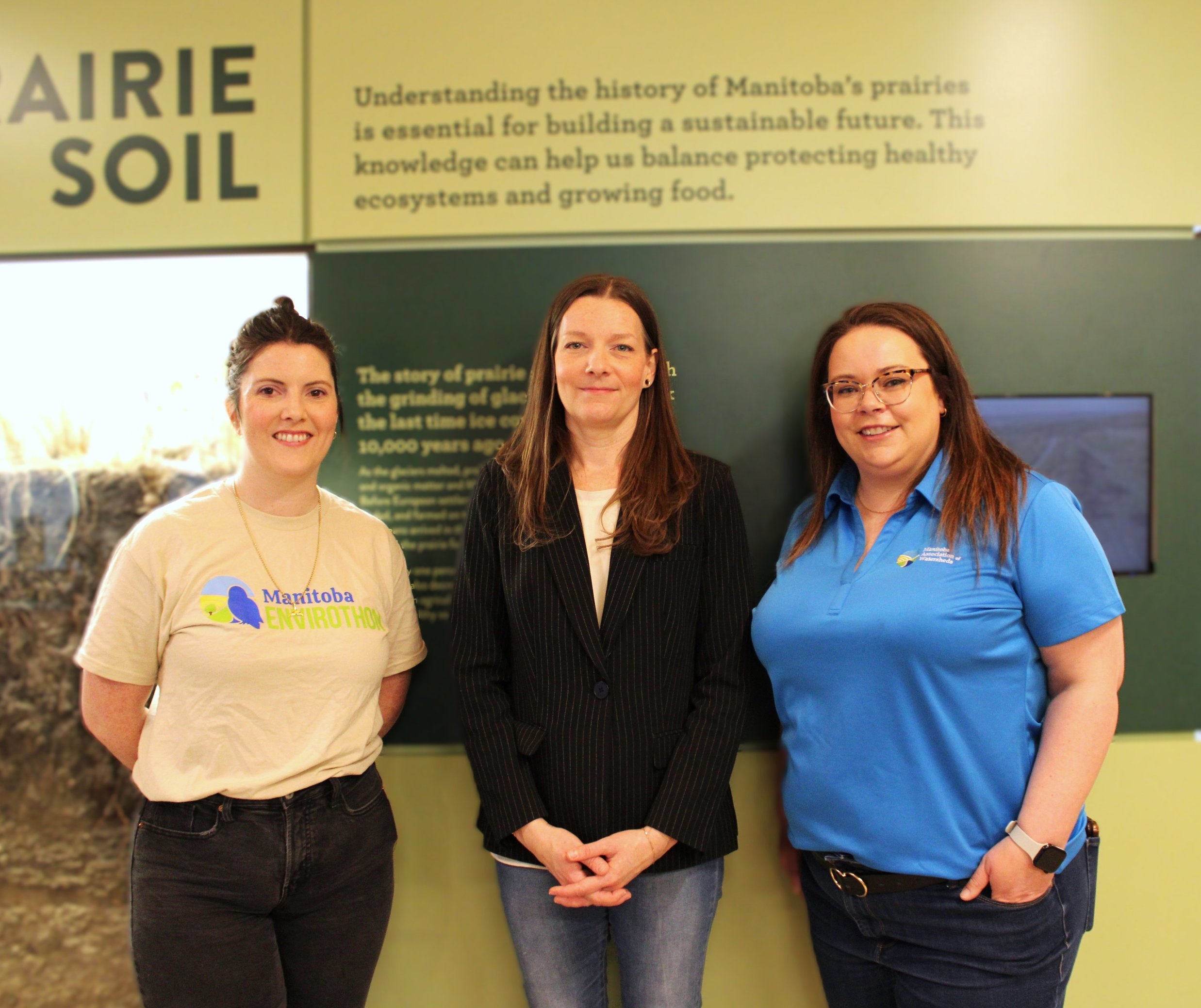 Kathryn Gibb, the Manitoba Envirothon Coordinator, Tracy Schmidt, Manitoba's Minister of Environment and Climate Change, Lynda Nichol, MAW's Executive Director