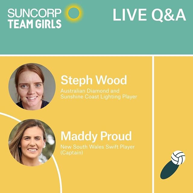 Hey friends 👋🏽 Catch me and @sjwood91 at 4:30pm Monday for the final round of @suncorp Team Girls, Home Game. Post your questions below 👇🏽 and we&rsquo;ll try and answer as many as we can! #teamgirls