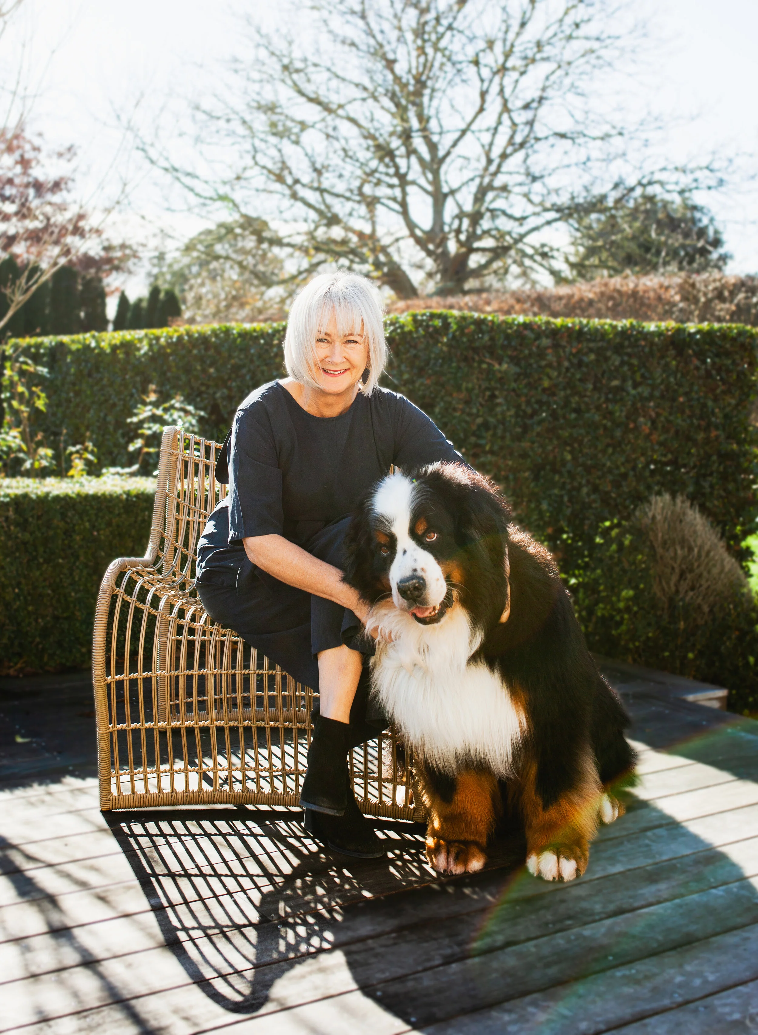 JENNY WITH HER BERNESE MOUNTAIN DOG