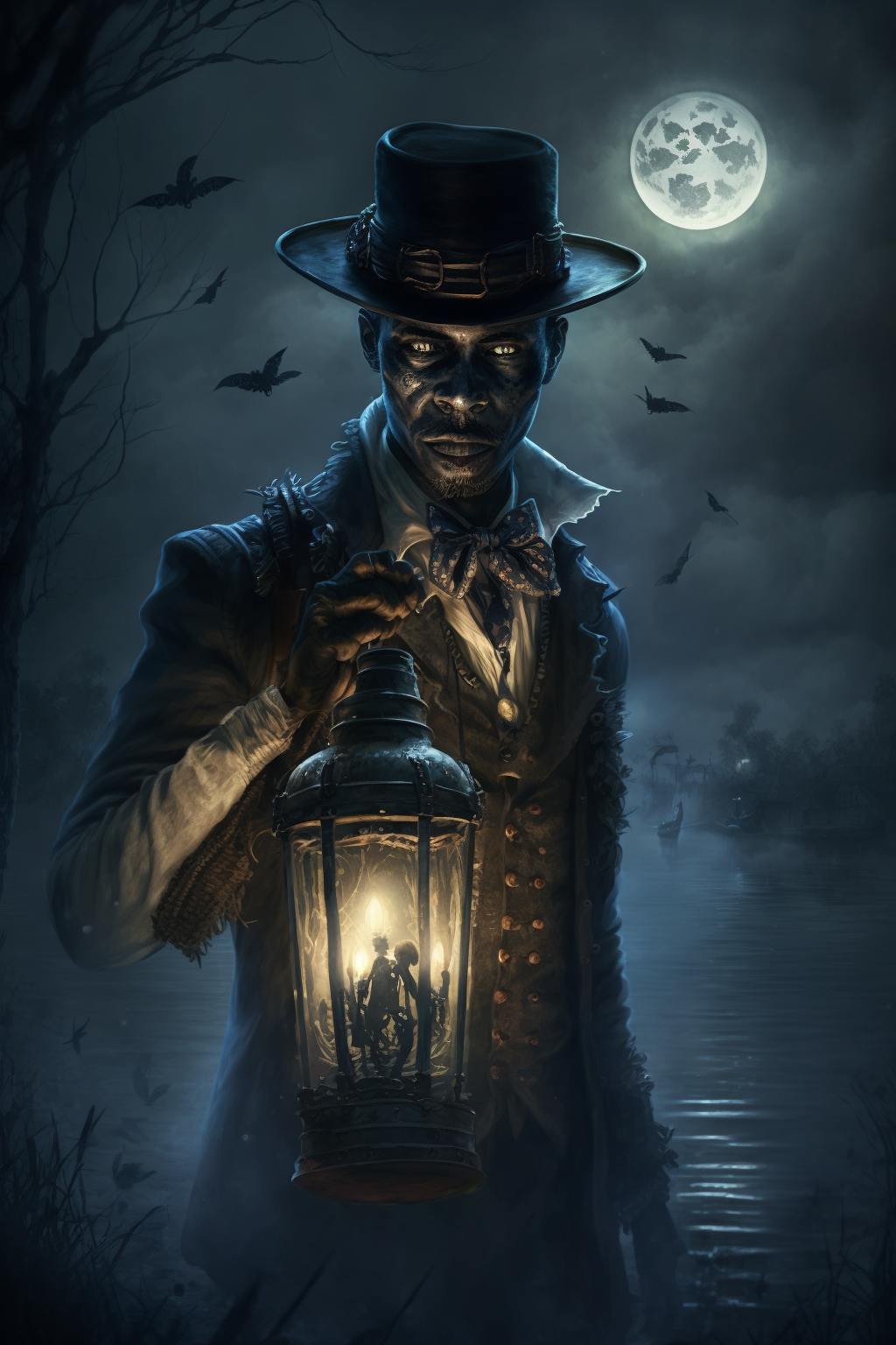 El_Topo_Loco_Baron_Samedi_holding_a_lantern_on_a_boat_in_the_ba_87ca6ed1-7157-4622-a9e3-888cb92e4994.png