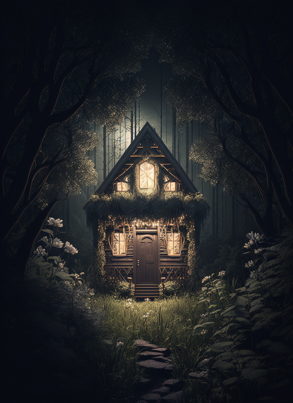 El_Topo_Loco_dark_lush_intricate_cabin_in_the_woods_overgrown_b_4bcd51ac-a462-4c8b-94af-65425ea603b7.png