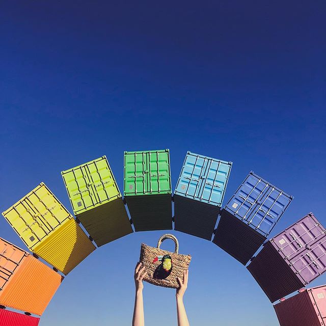 Somewhere over (actually under) the rainbow you&rsquo;ll find @eloisechenu and I lying in the dirt next to peak hour traffic on Canning Highway to get this shot for @modcloth 🌈 #contentcreation #lovefreo #stylist