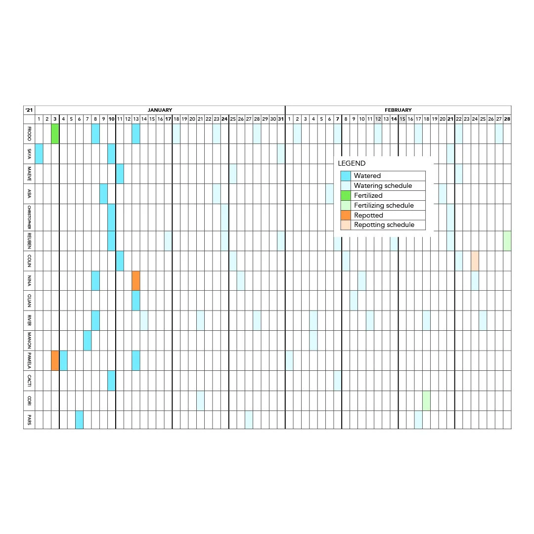 Free Printable &amp; Customizable 2021 Daily Log | 2021 Plant Watering Log | Bullet Journal | Habit Tracker Template