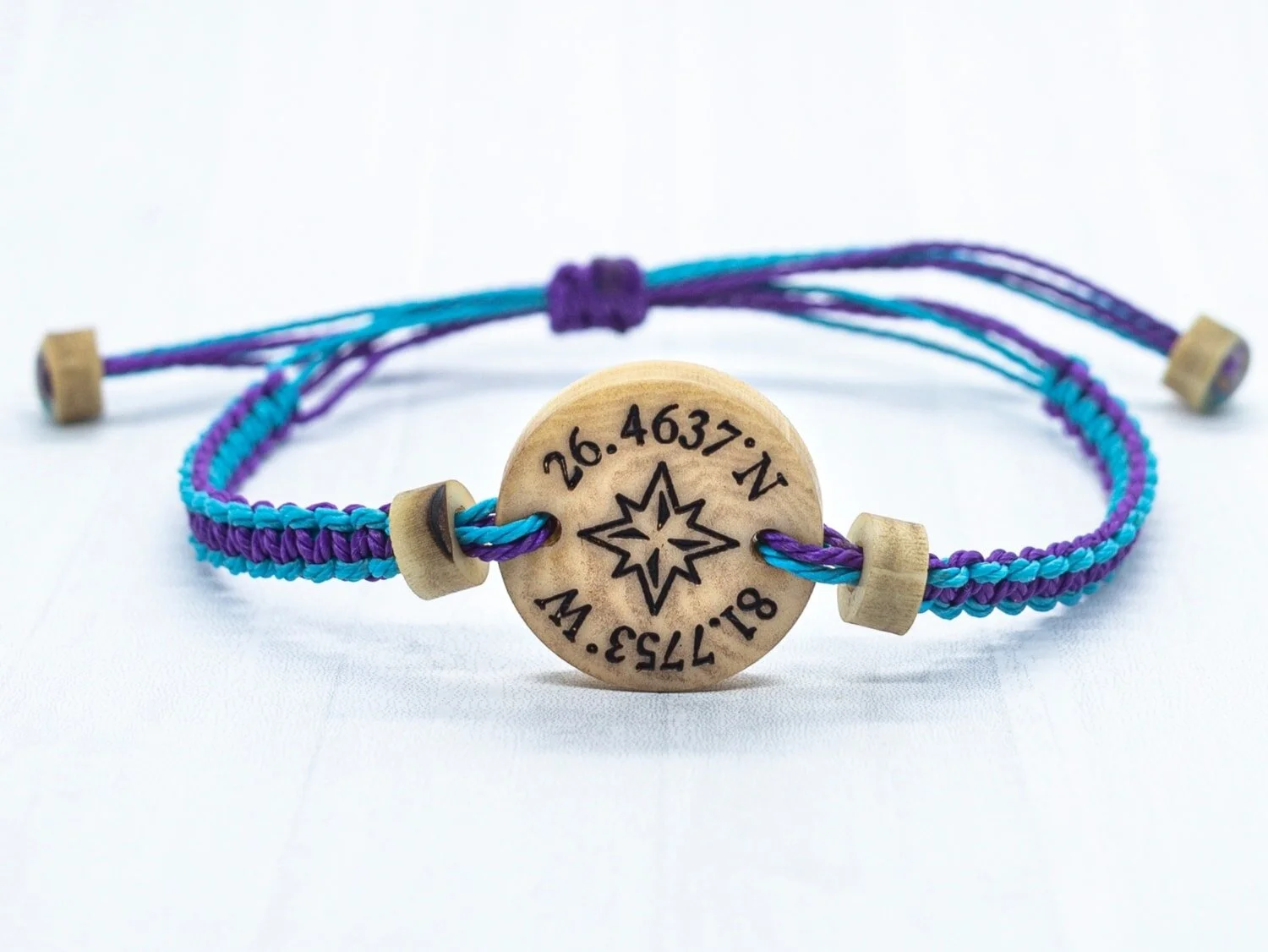 blue red compass coordinate anklet