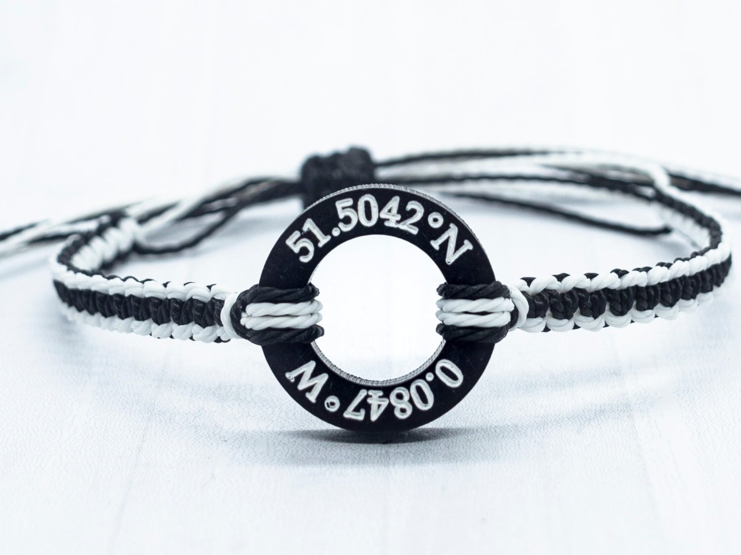 Custom Coordinate Bracelet  GPS Location  Coordinate Jewelry Complet   Completely Hammered
